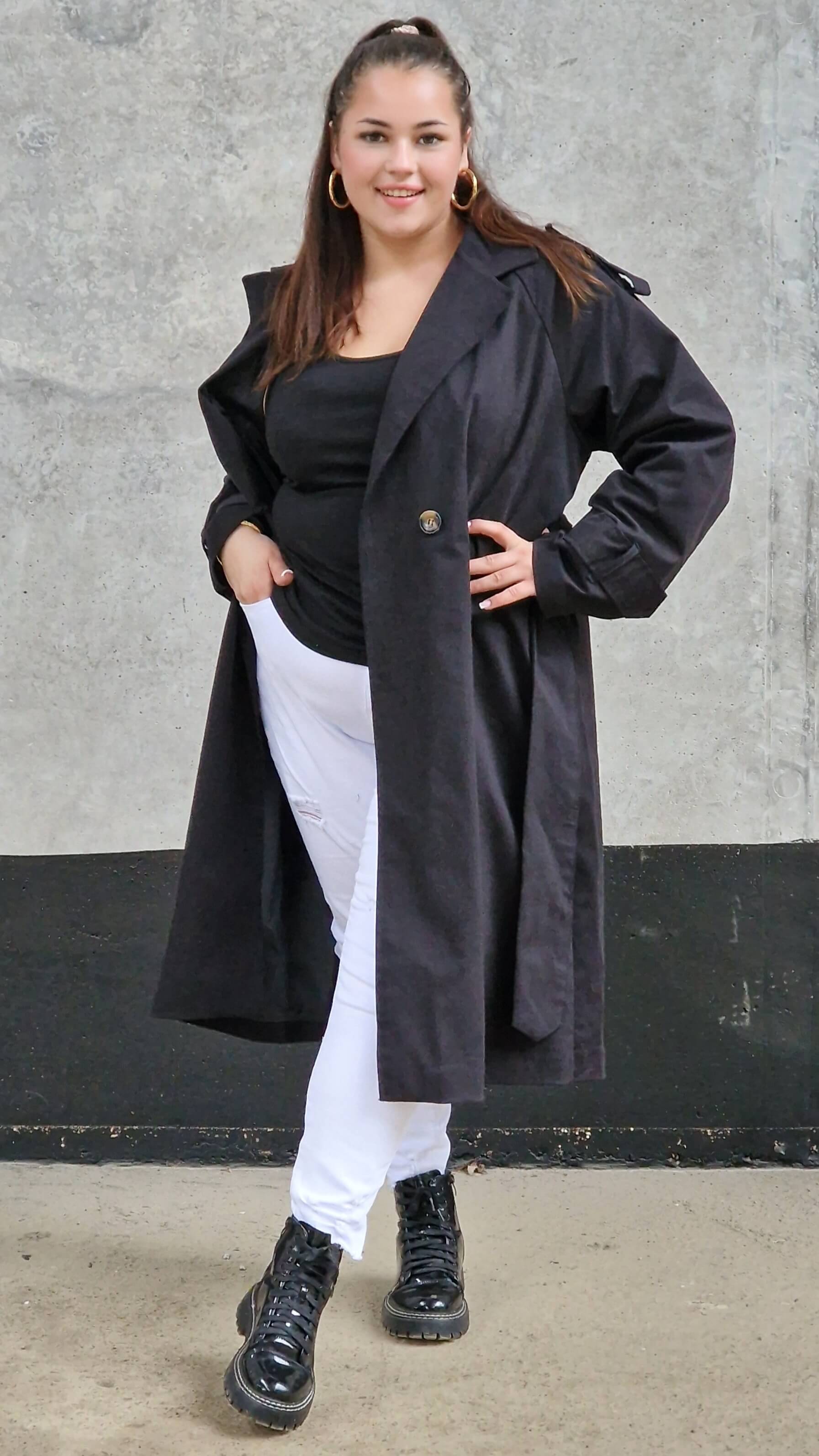 Klasyczny trencz z paskiem Stylowa XL