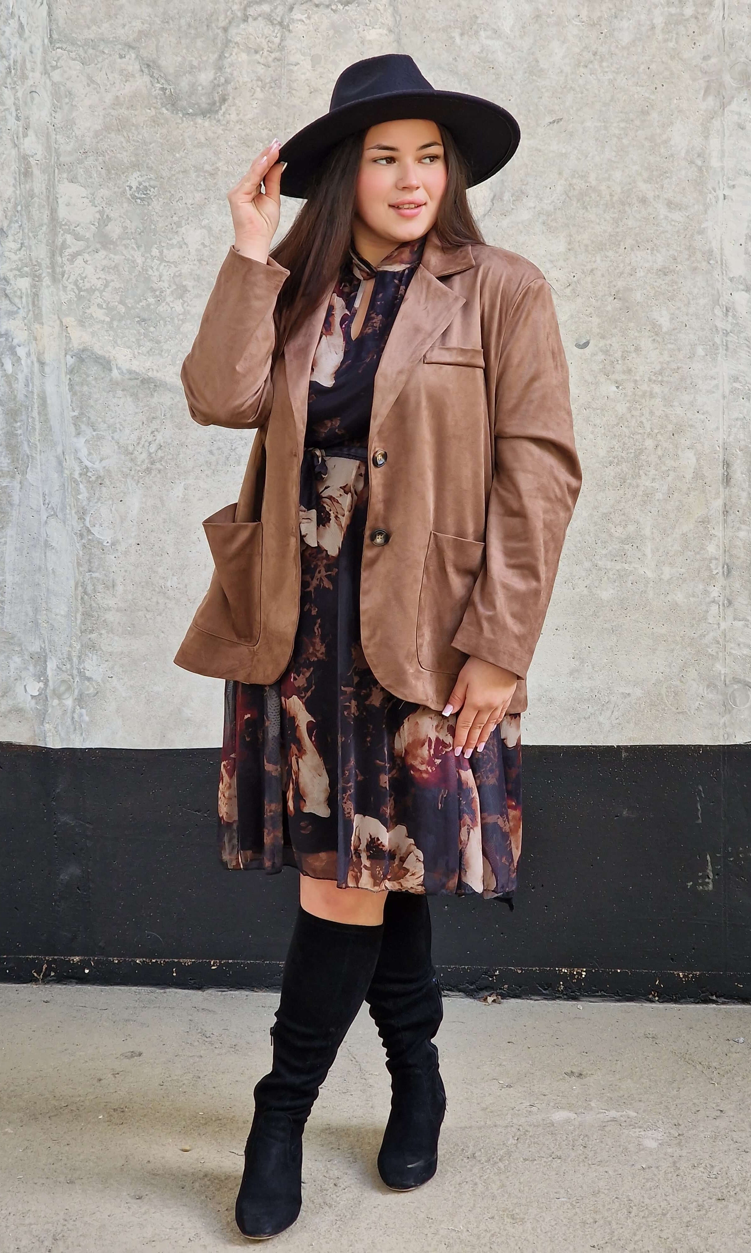 Welurowa marynarka oversize Stylowa XL