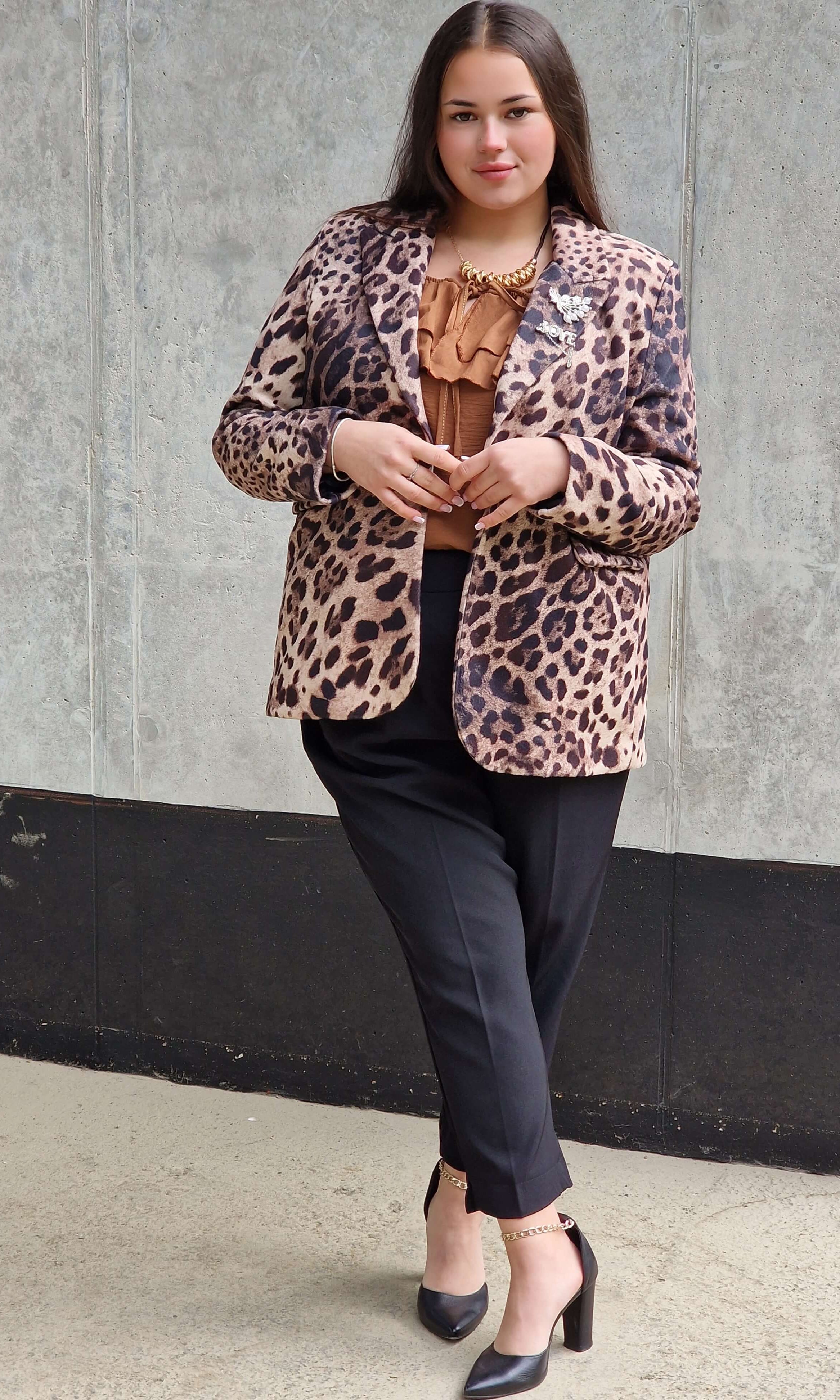 Marynarka w panterkę Stylowa XL
