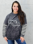 Bluza oversize z nadrukiem i zdobieniami Stylowa XL