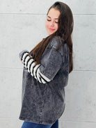 Bluza oversize z nadrukiem i zdobieniami Stylowa XL