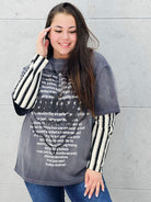 Bluza oversize z nadrukiem i zdobieniami Stylowa XL