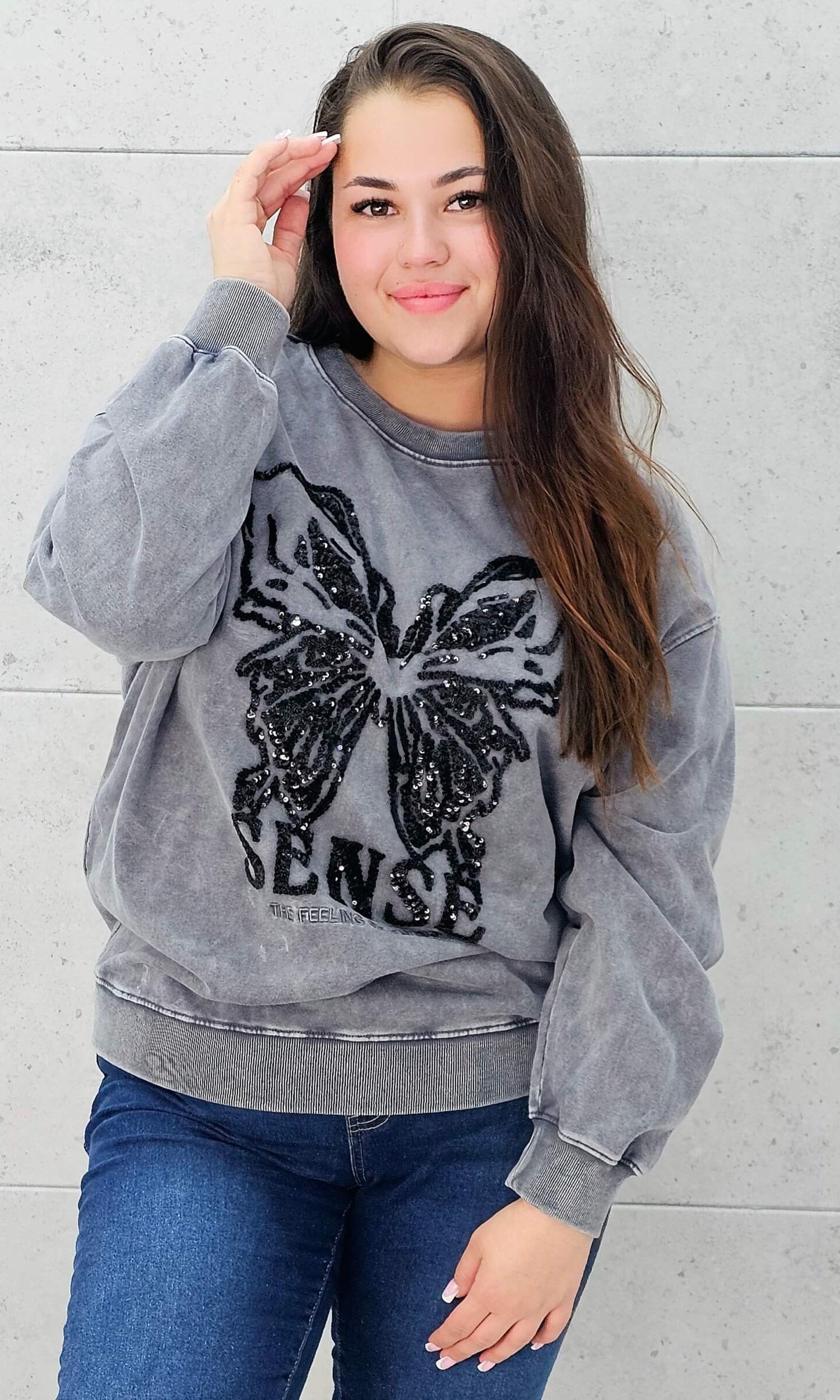 Bluza z haftowaną aplikacją Stylowa XL