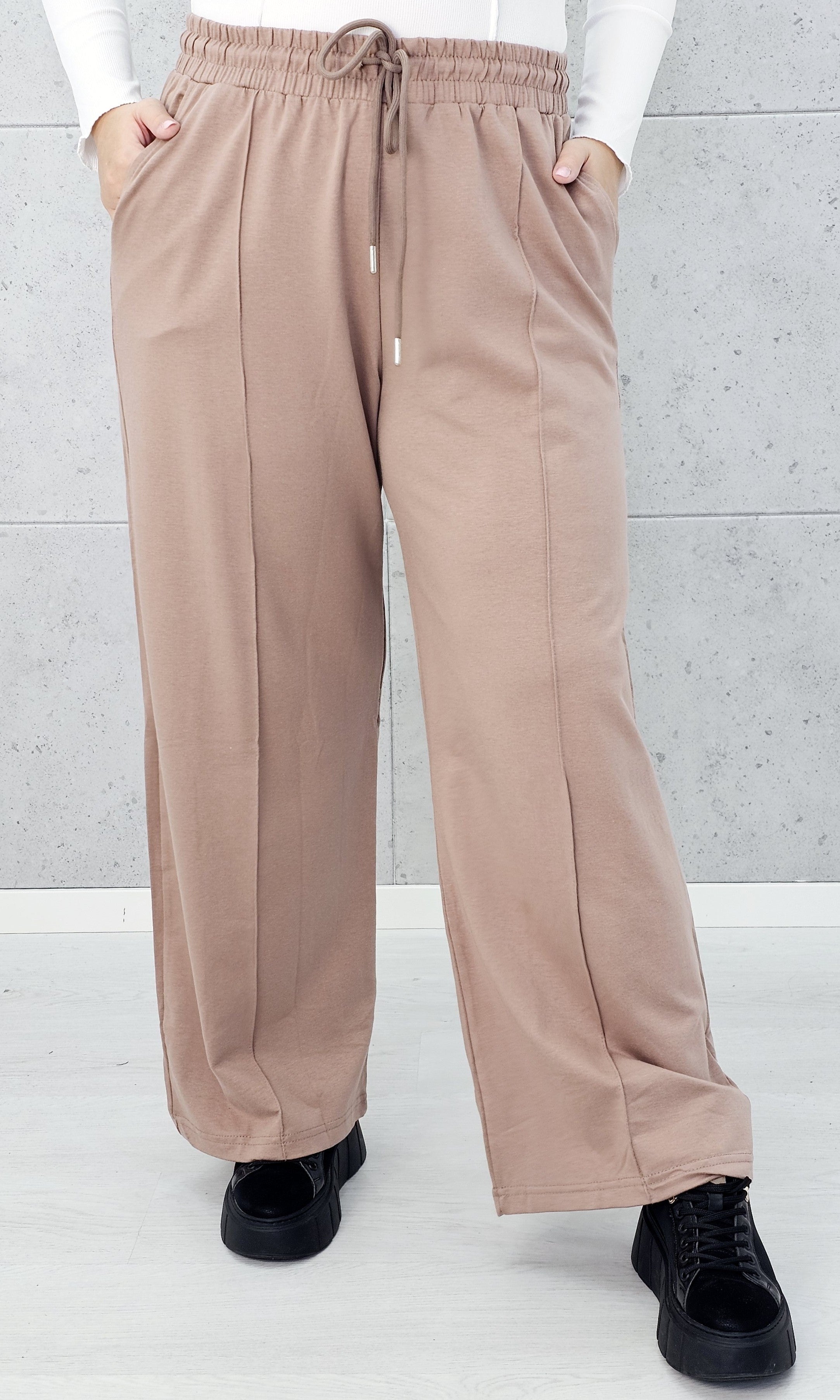 Bawełniane spodnie wide leg Stylowa XL