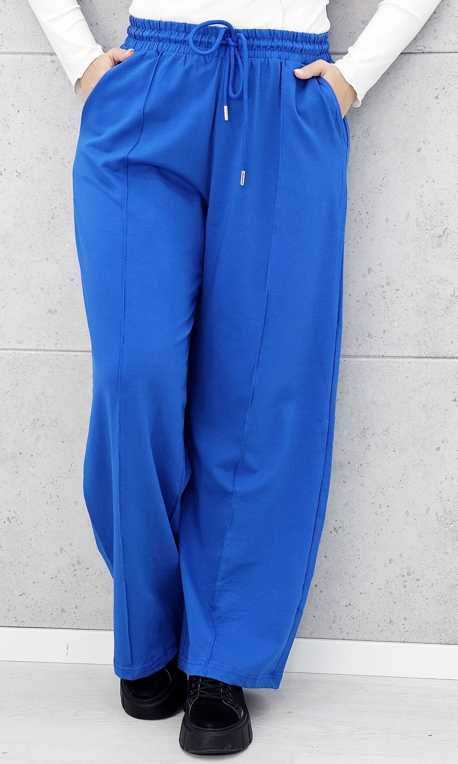 Bawełniane spodnie wide leg Stylowa XL