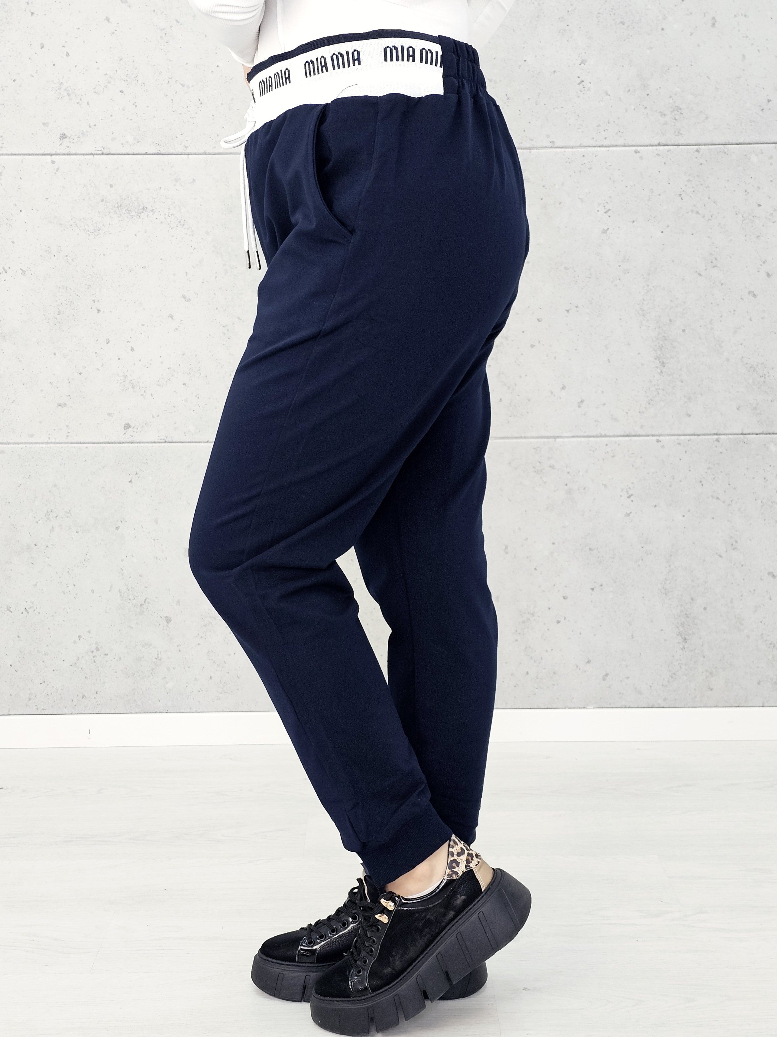 Sportowe spodnie z logowaną gumką Stylowa XL