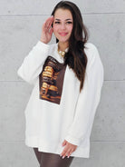 Biała bluza plus size z nadrukiem – modna bluza damska z motywem słodkości Stylowa XL