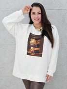 Biała bluza plus size z nadrukiem – modna bluza damska z motywem słodkości Stylowa XL