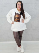Biała bluza plus size z nadrukiem – modna bluza damska z motywem słodkości Stylowa XL