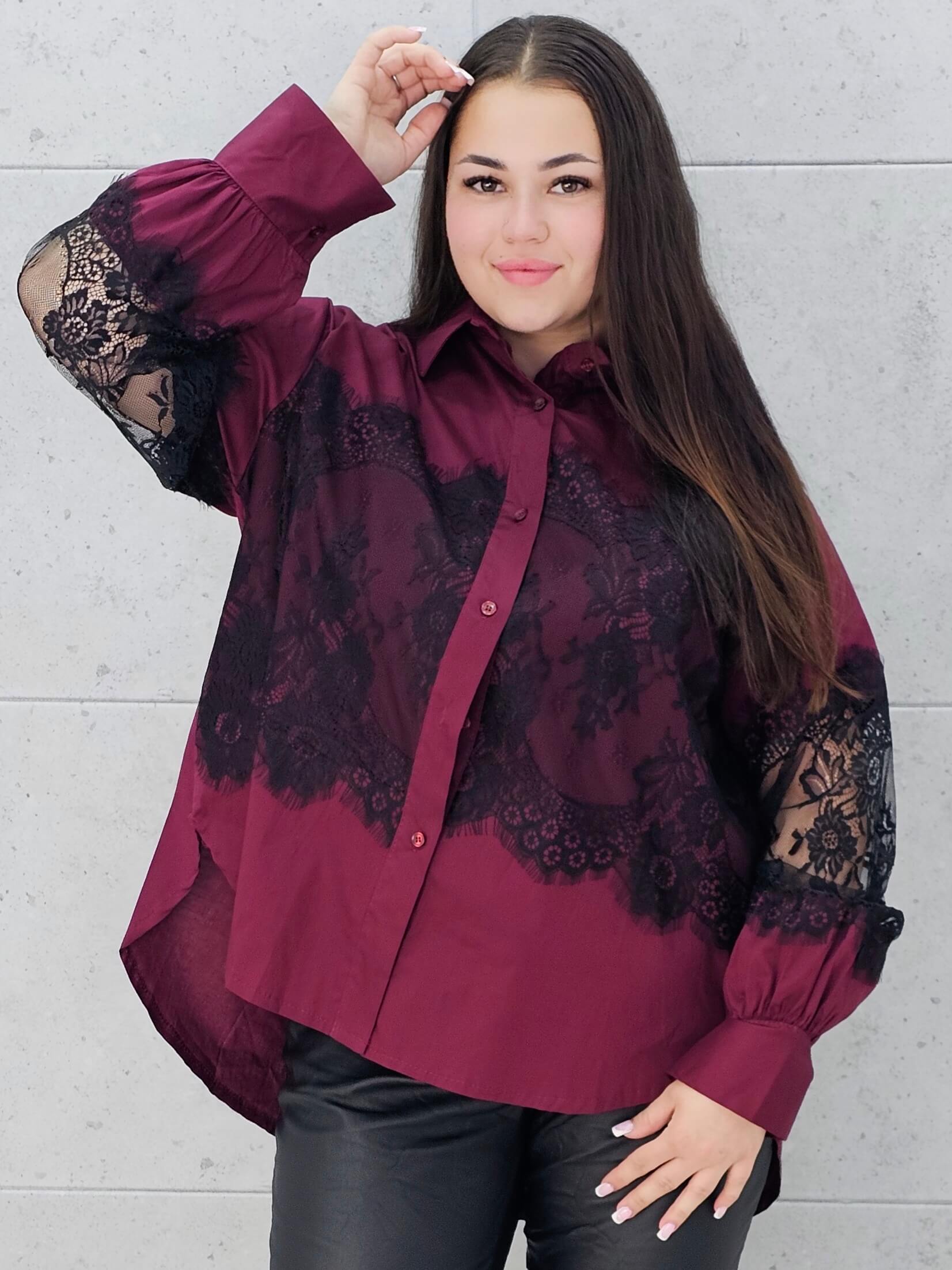 Koszula plus size z koronką – elegancja i szyk dla kobiet XL Stylowa XL