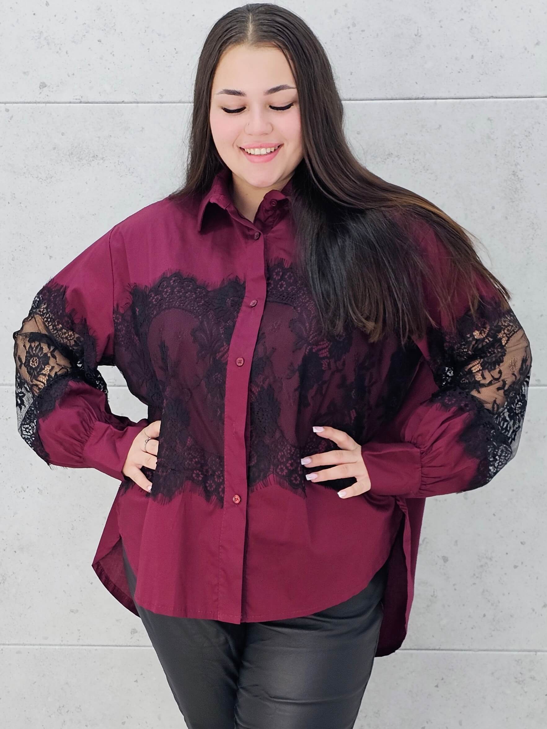 Koszula plus size z koronką – elegancja i szyk dla kobiet XL Stylowa XL