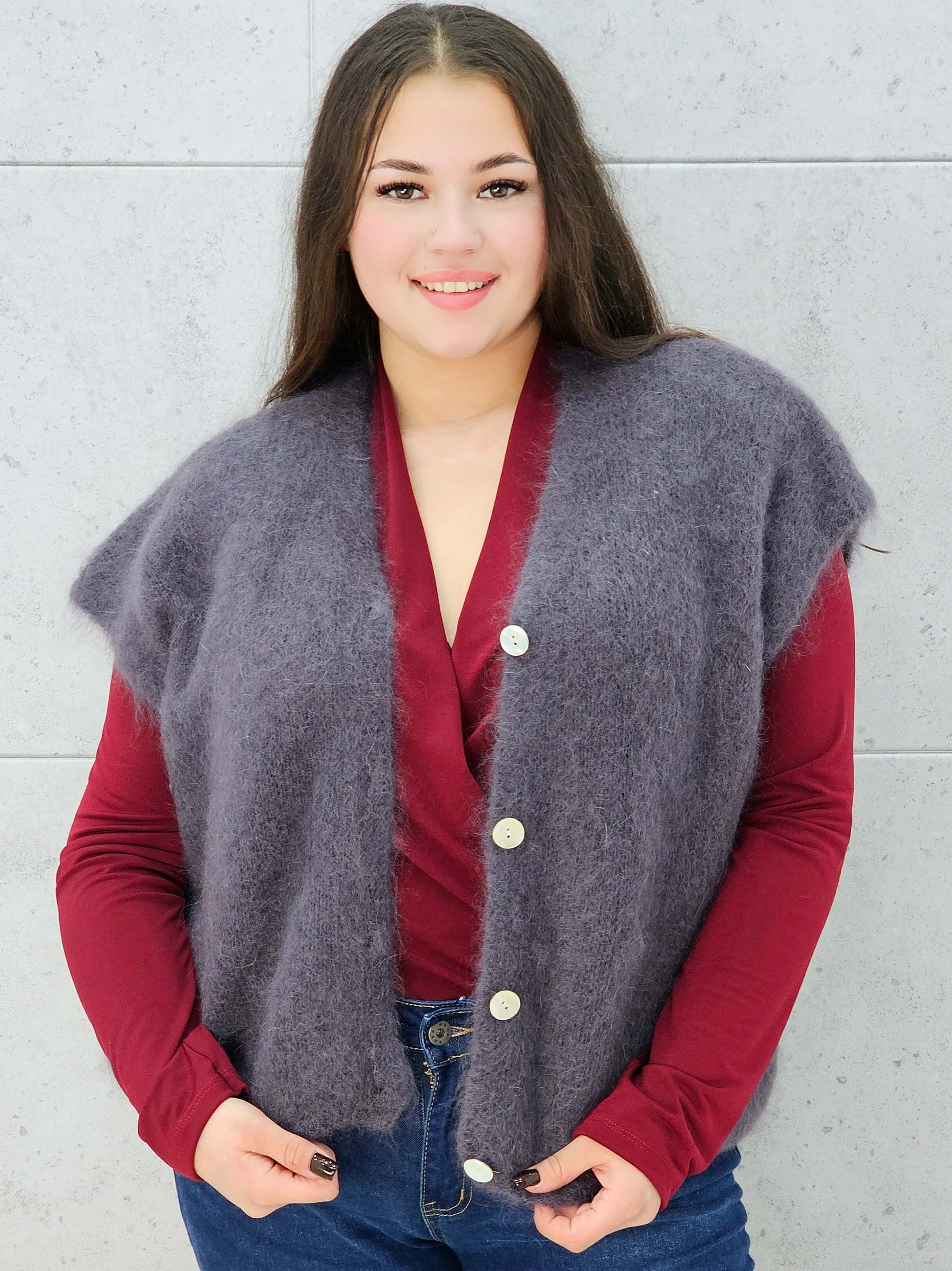 Kamizelka StylowaXL z miękkiego moheru – ciepła i puszysta kamizelka plus size Stylowa XL