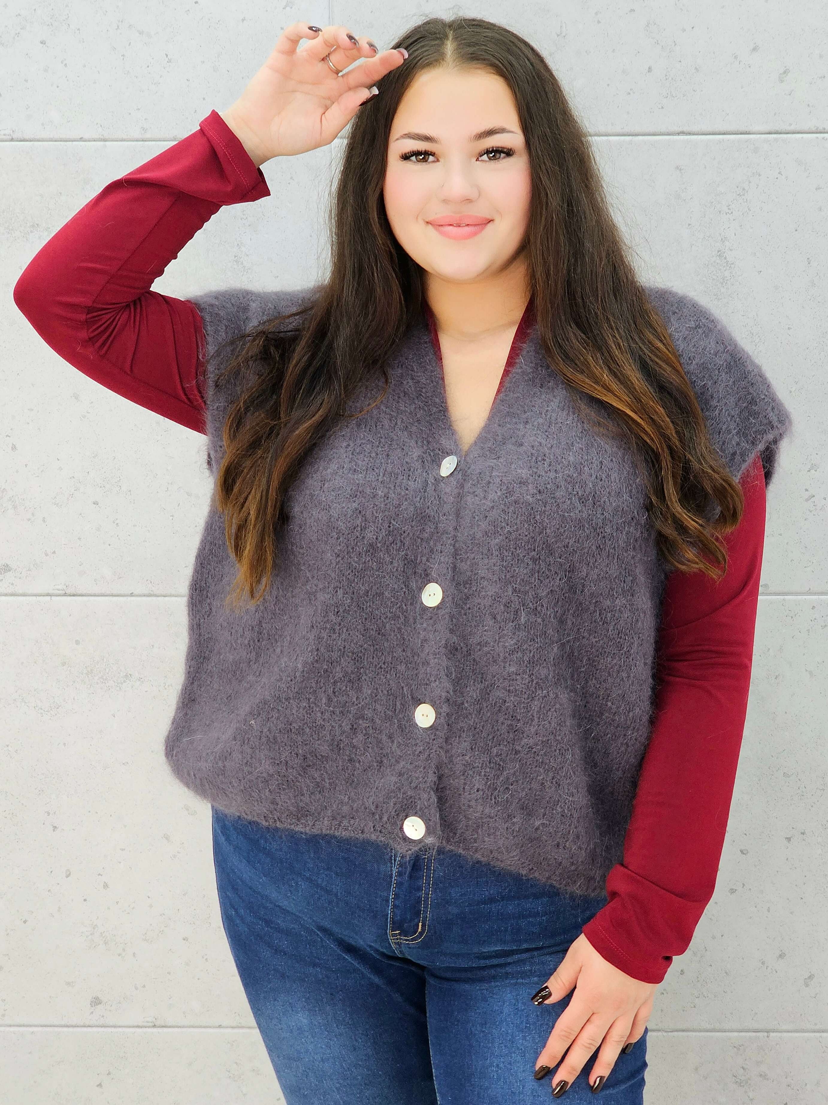 Kamizelka StylowaXL z miękkiego moheru – ciepła i puszysta kamizelka plus size Stylowa XL