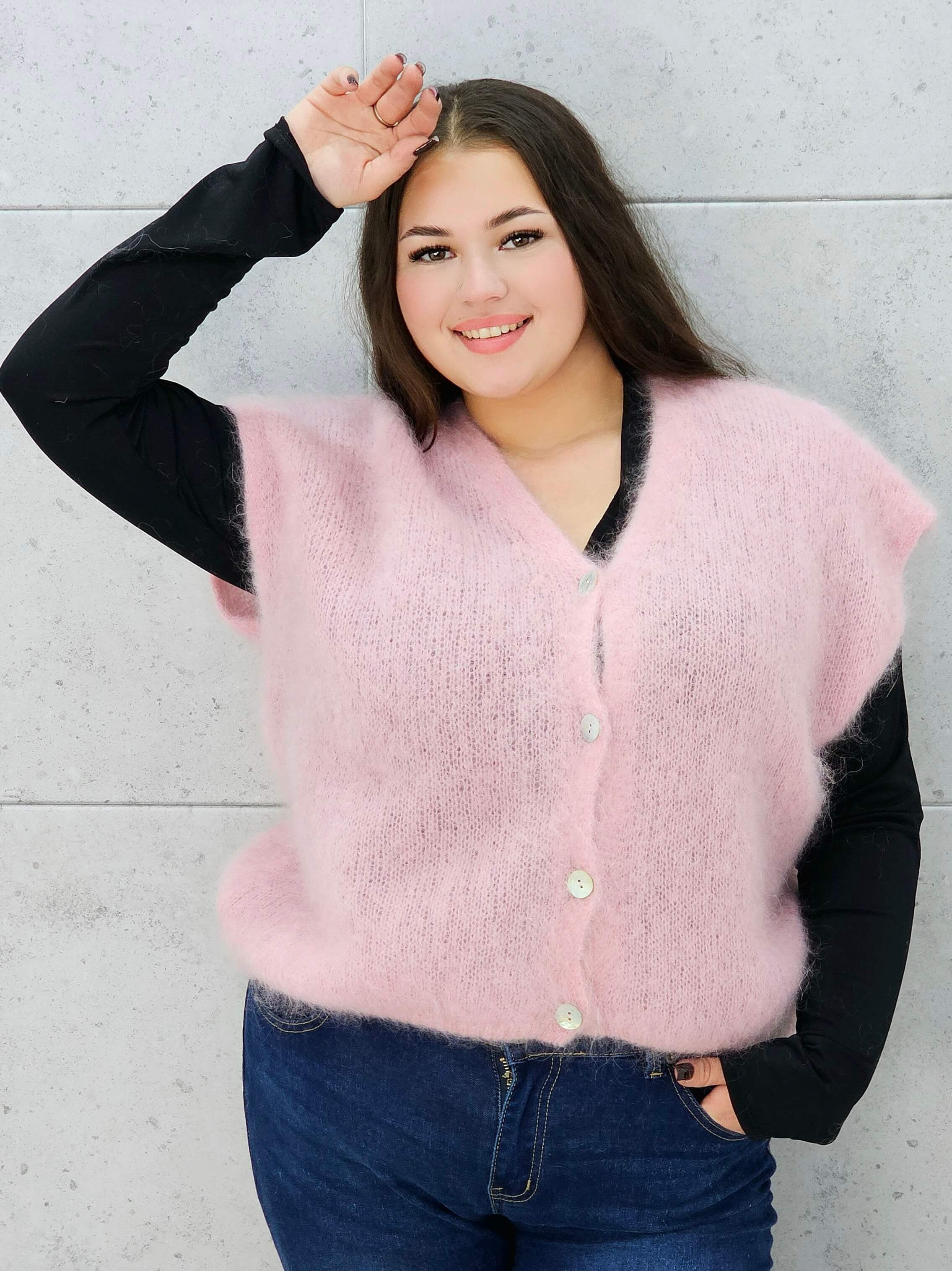 Kamizelka StylowaXL z miękkiego moheru – ciepła i puszysta kamizelka plus size Stylowa XL