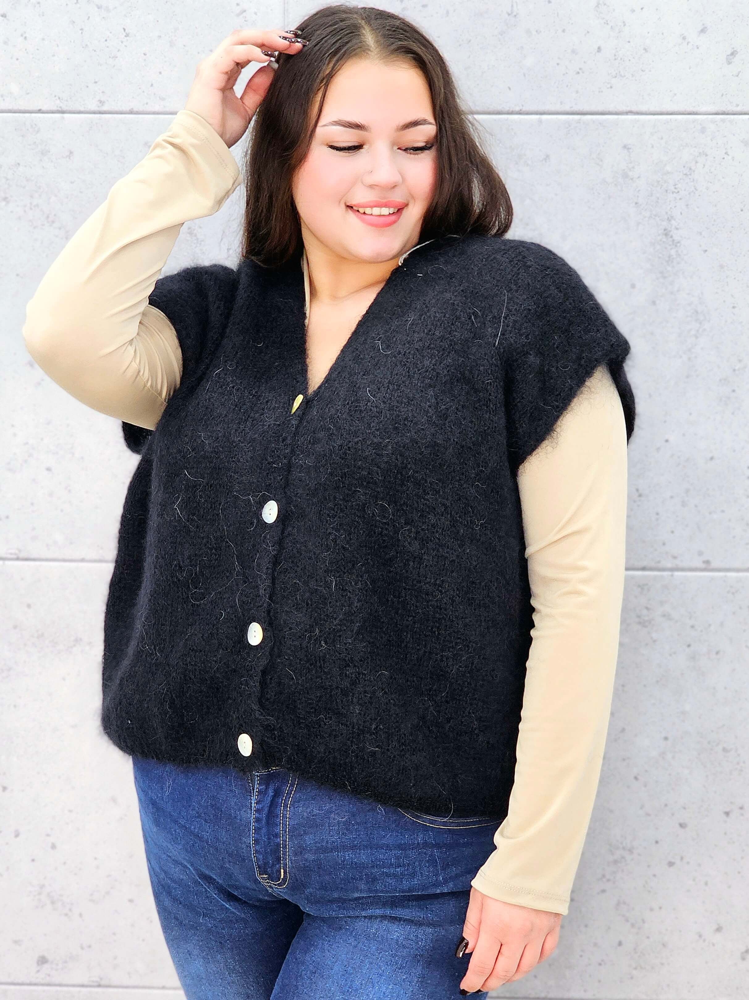 Kamizelka StylowaXL z miękkiego moheru – ciepła i puszysta kamizelka plus size Stylowa XL