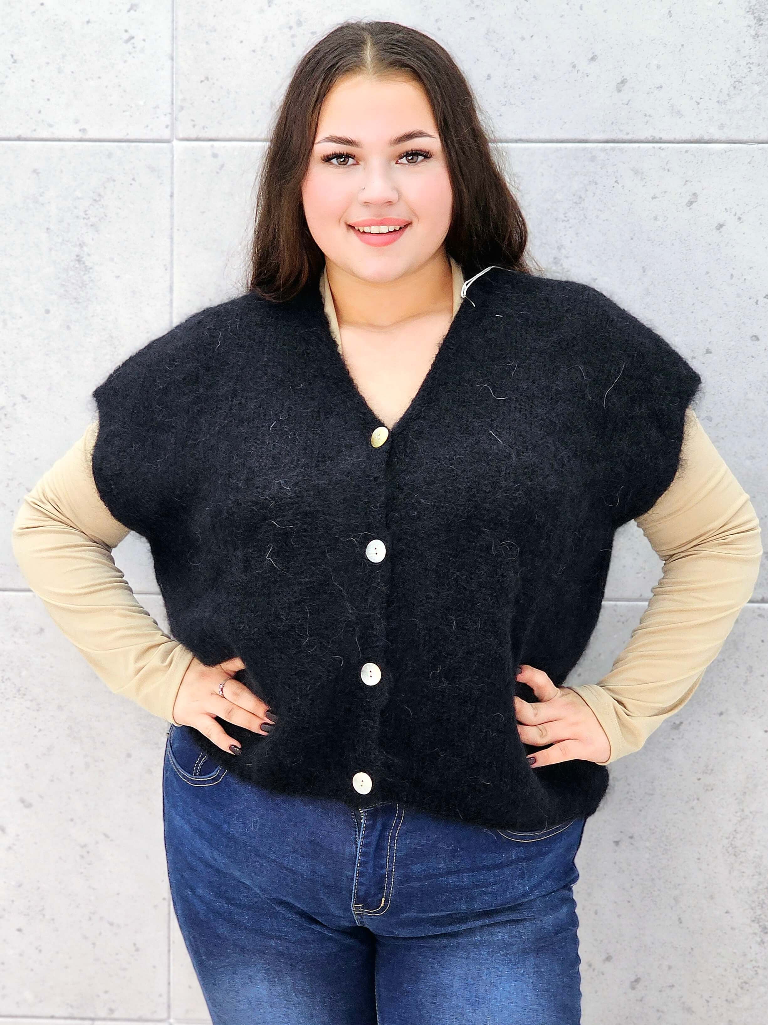 Kamizelka StylowaXL z miękkiego moheru – ciepła i puszysta kamizelka plus size Stylowa XL