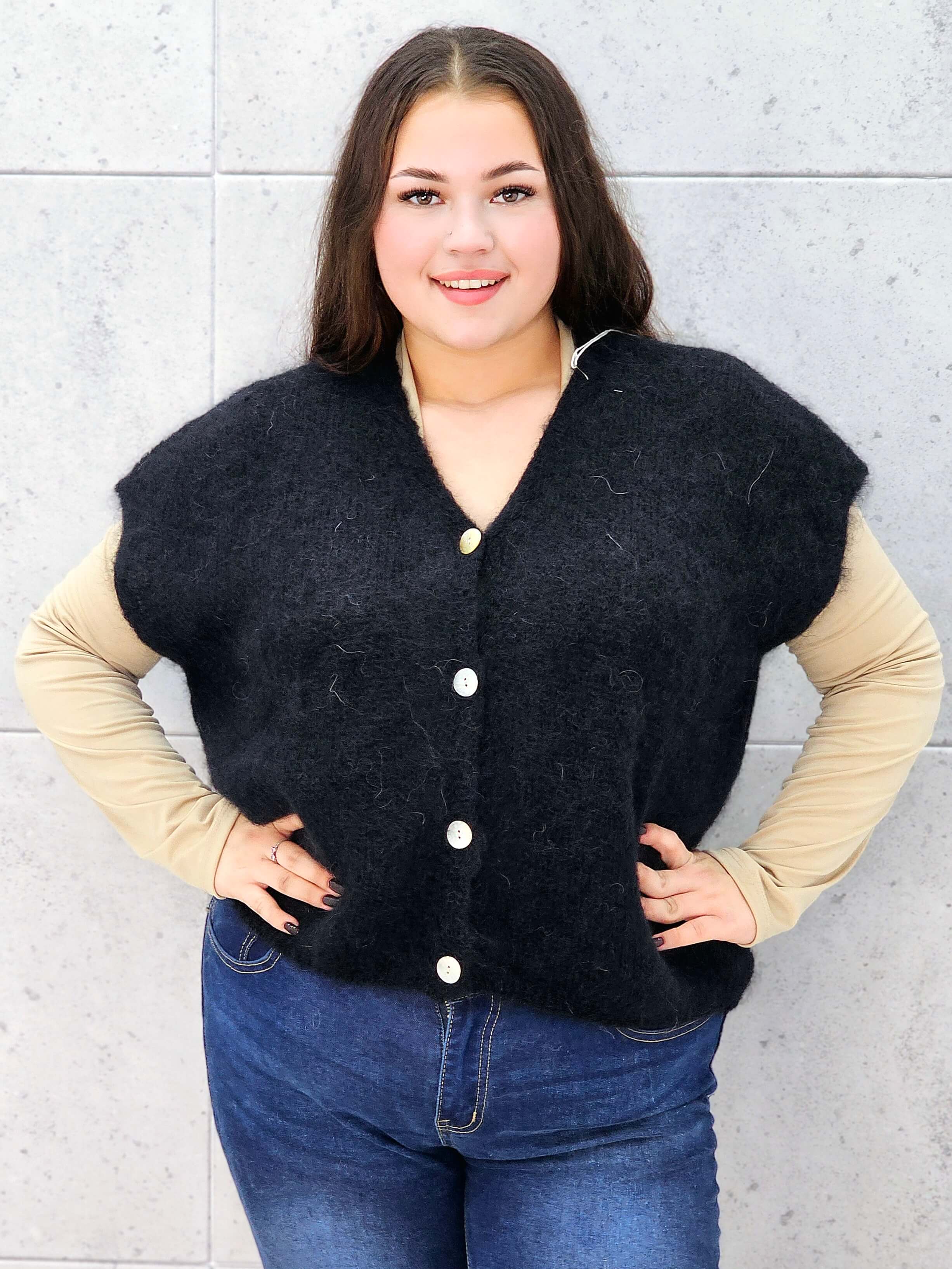 Kamizelka StylowaXL z miękkiego moheru – ciepła i puszysta kamizelka plus size Stylowa XL