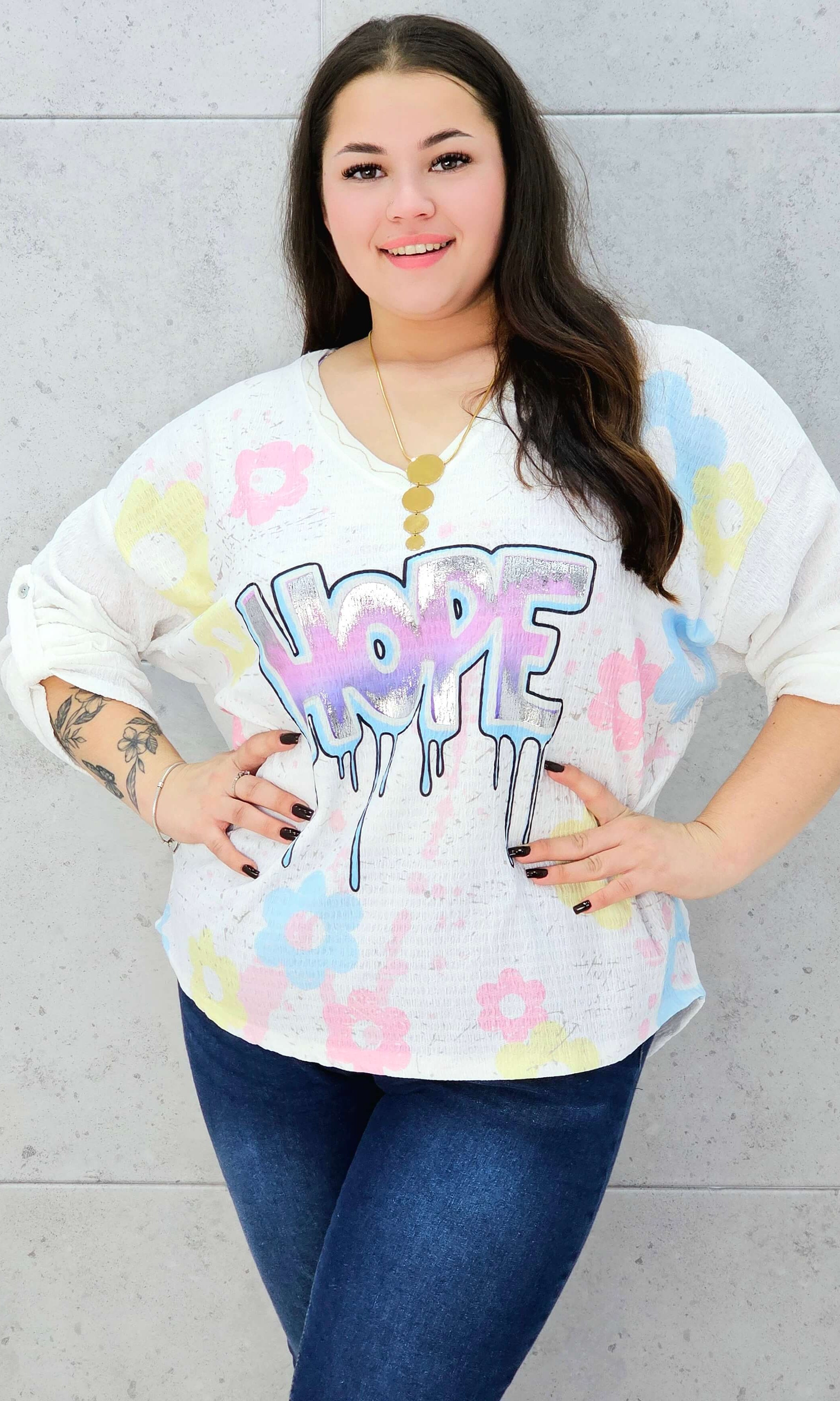 Bluzka muślinowa z aplikacją na przodzie Stylowa XL