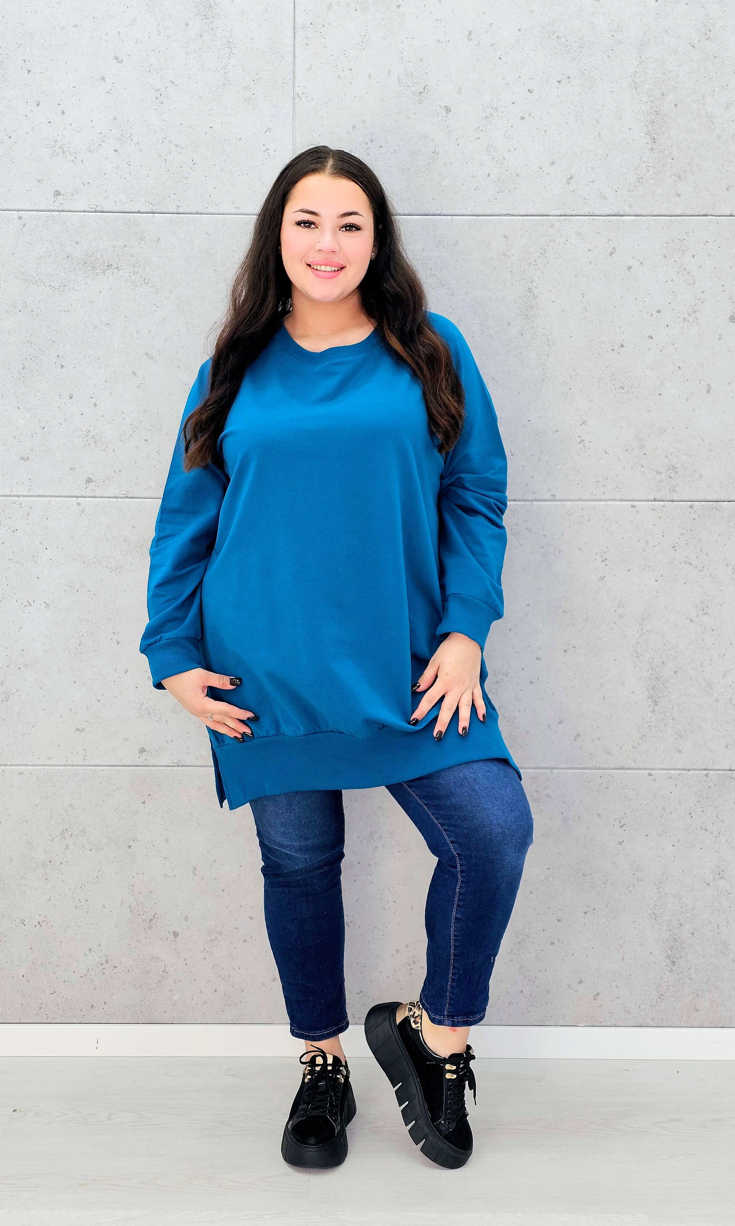 Bluza oversize z rozcięciami po bokach Stylowa XL