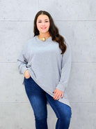 Bluza oversize z rozcięciami po bokach Stylowa XL