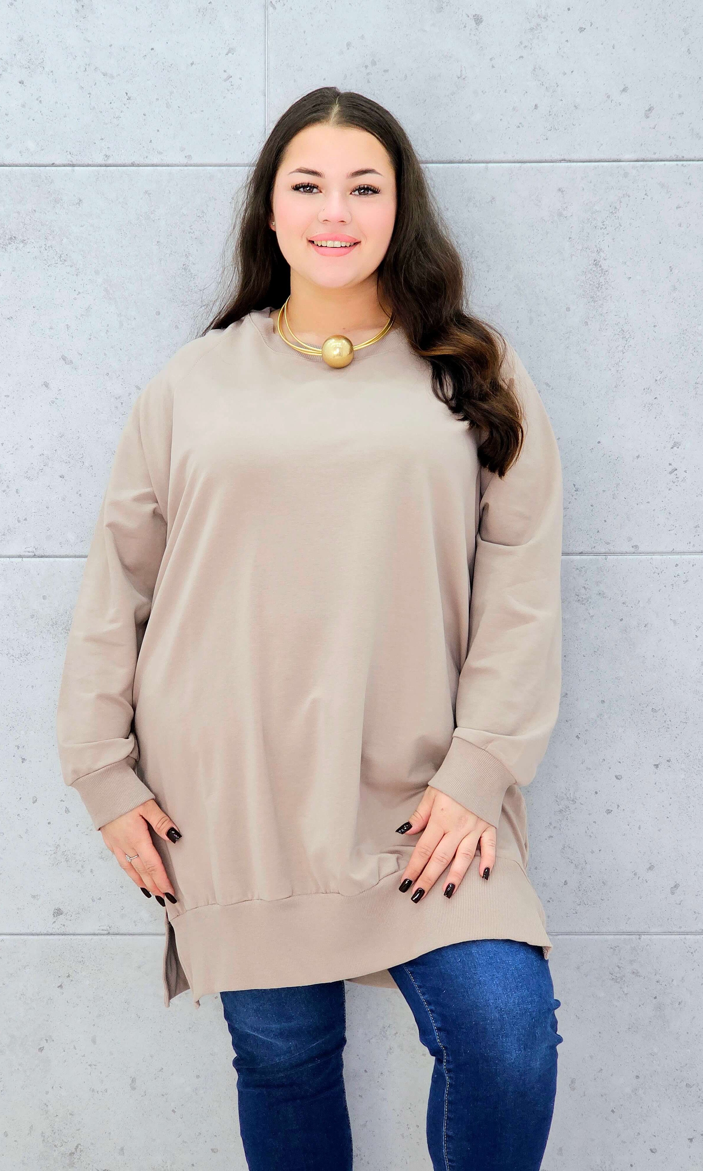 Bluza oversize z rozcięciami po bokach Stylowa XL