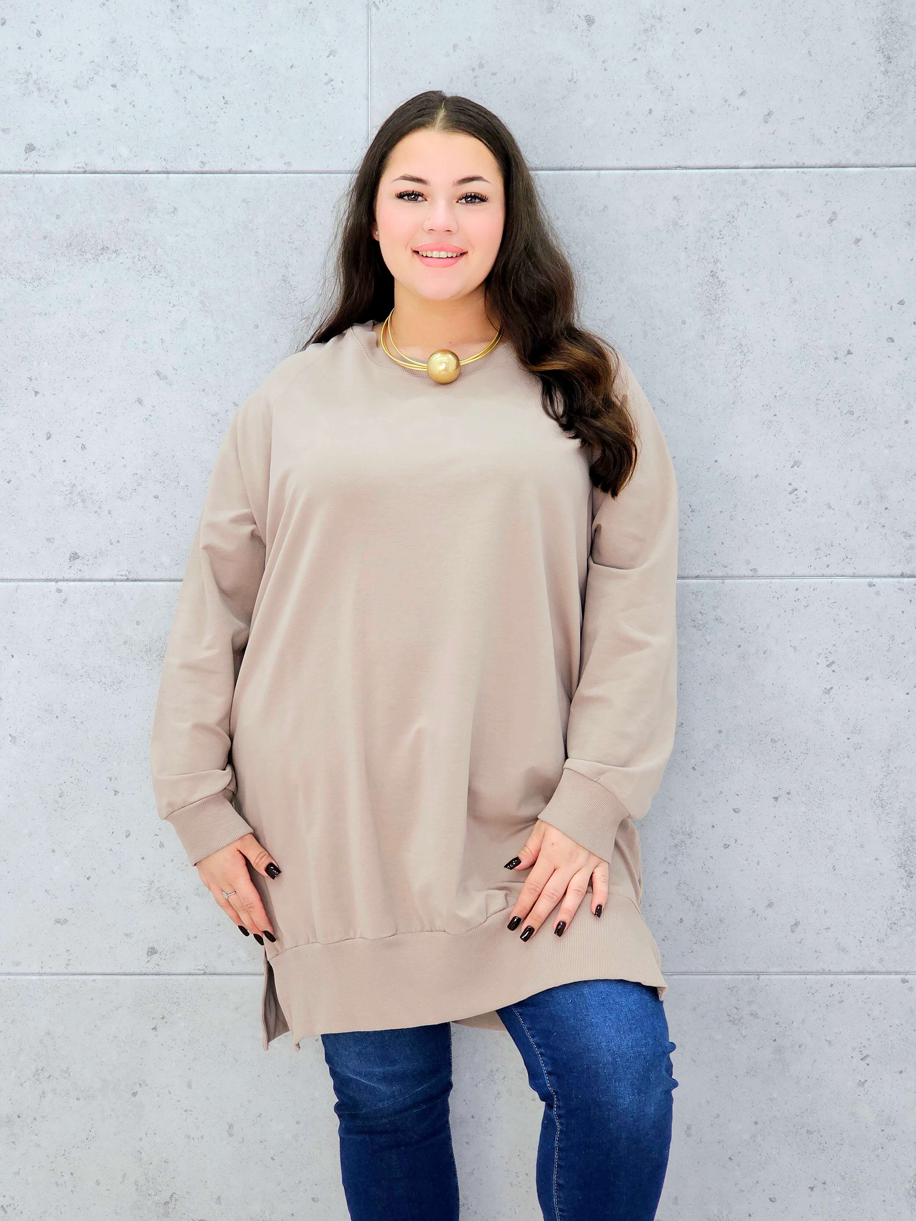 Bluza oversize z rozcięciami po bokach Stylowa XL