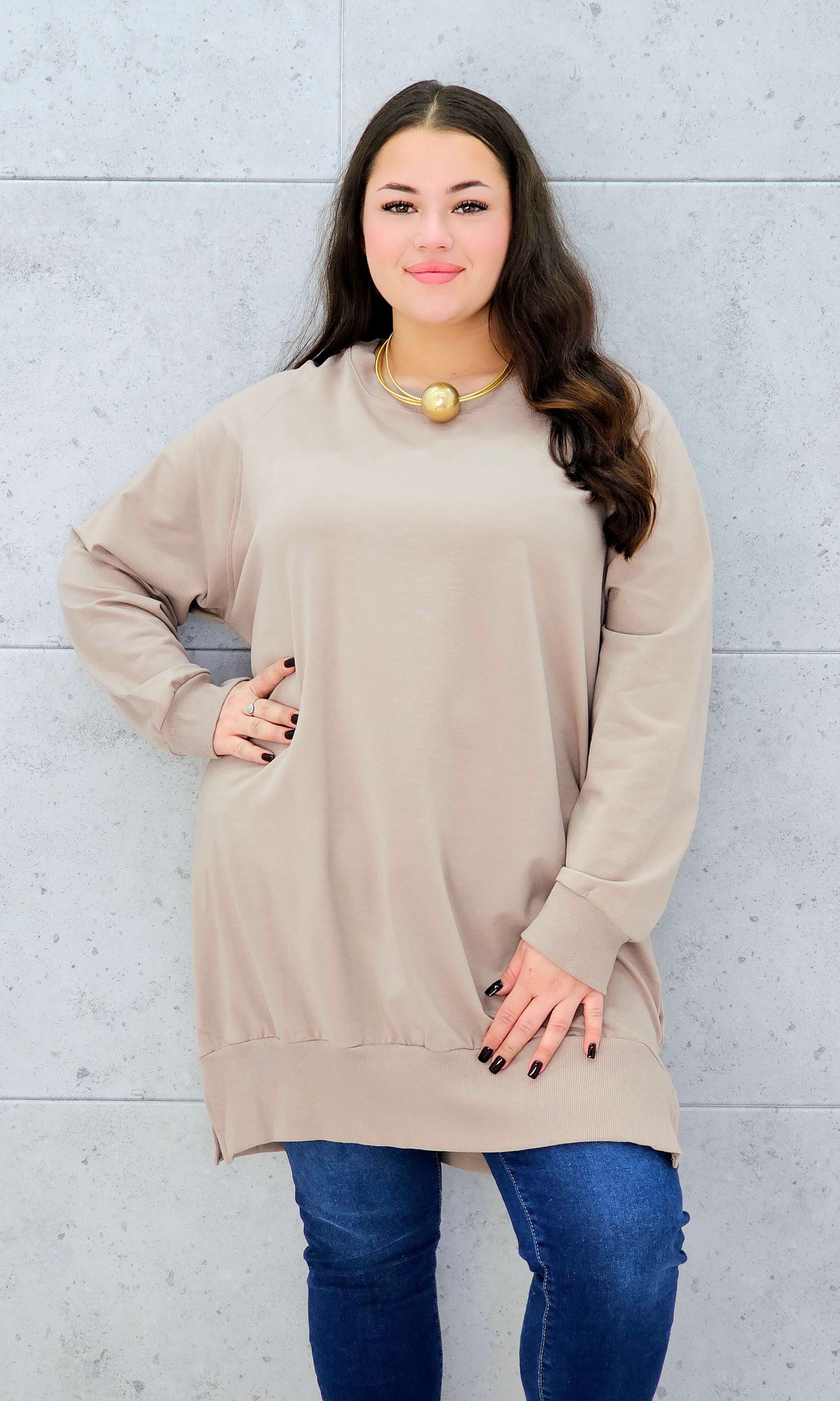 Bluza oversize z rozcięciami po bokach Stylowa XL