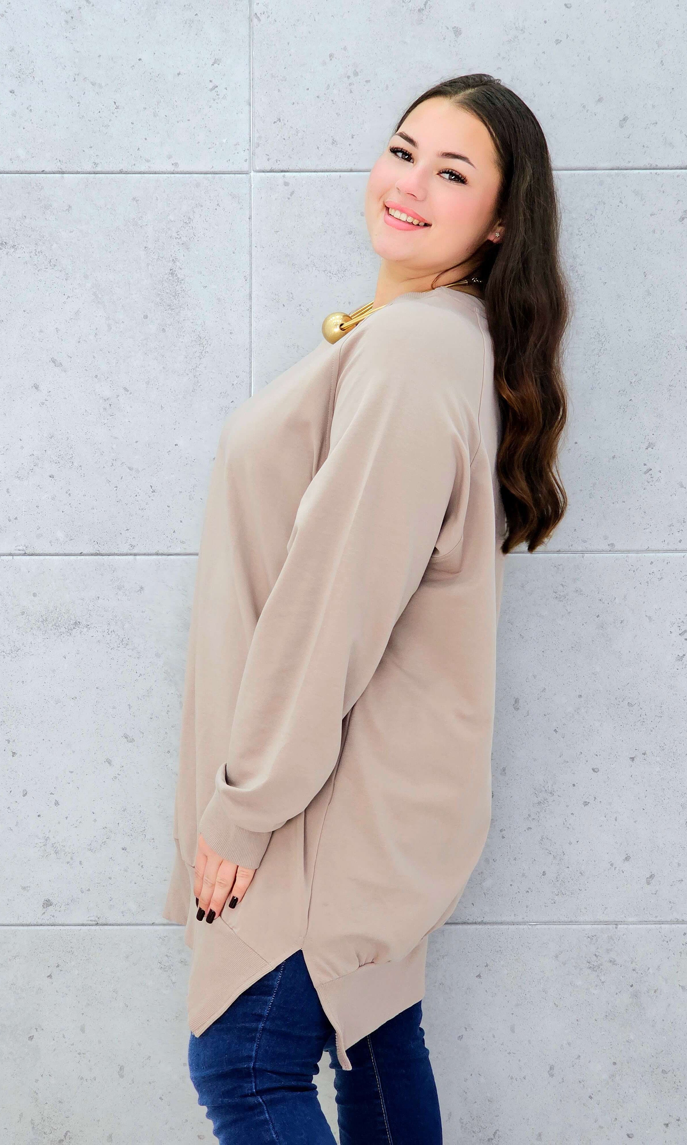 Bluza oversize z rozcięciami po bokach Stylowa XL