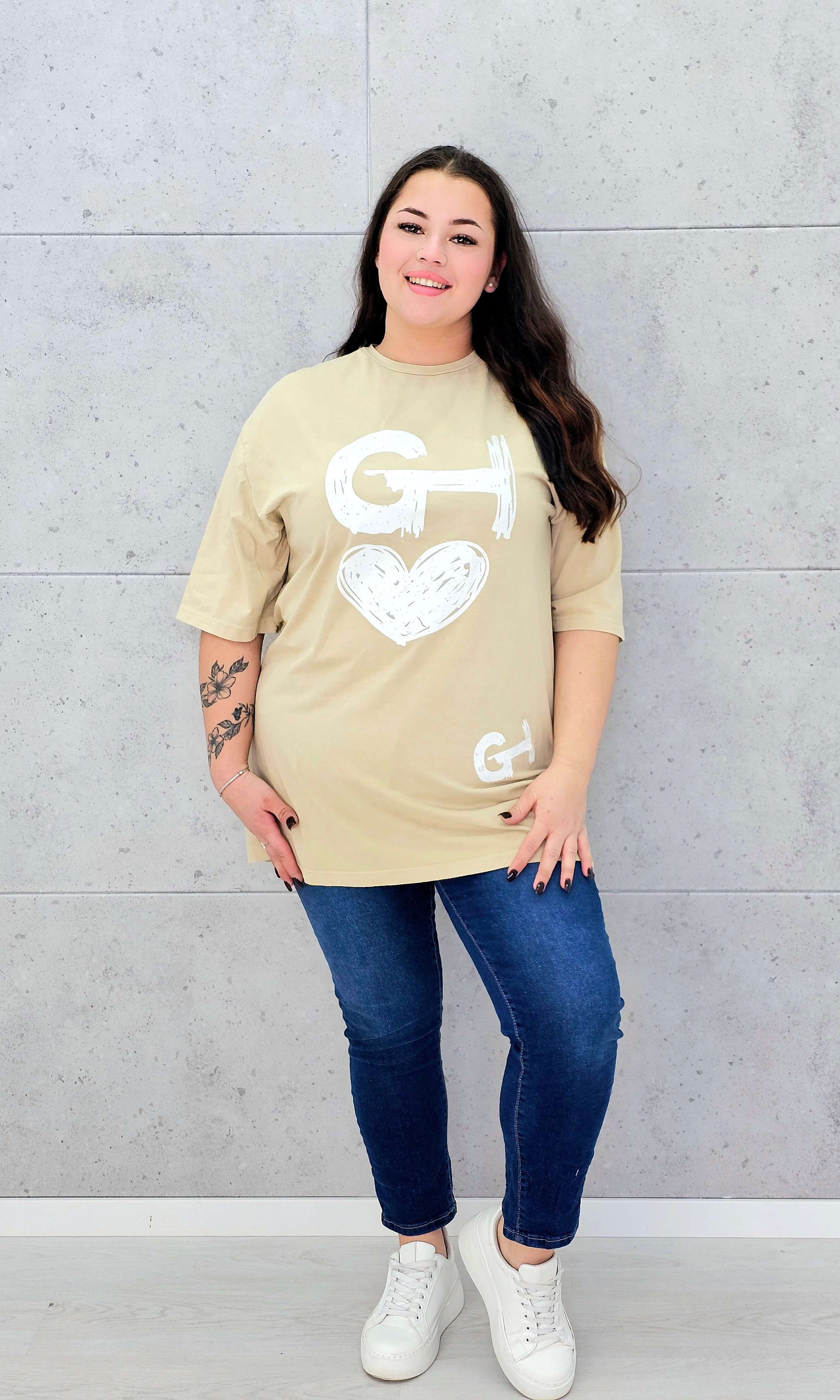 Wyjątkowa Bluzka z Artystycznym Nadrukiem - w 4 kolorach Stylowa XL