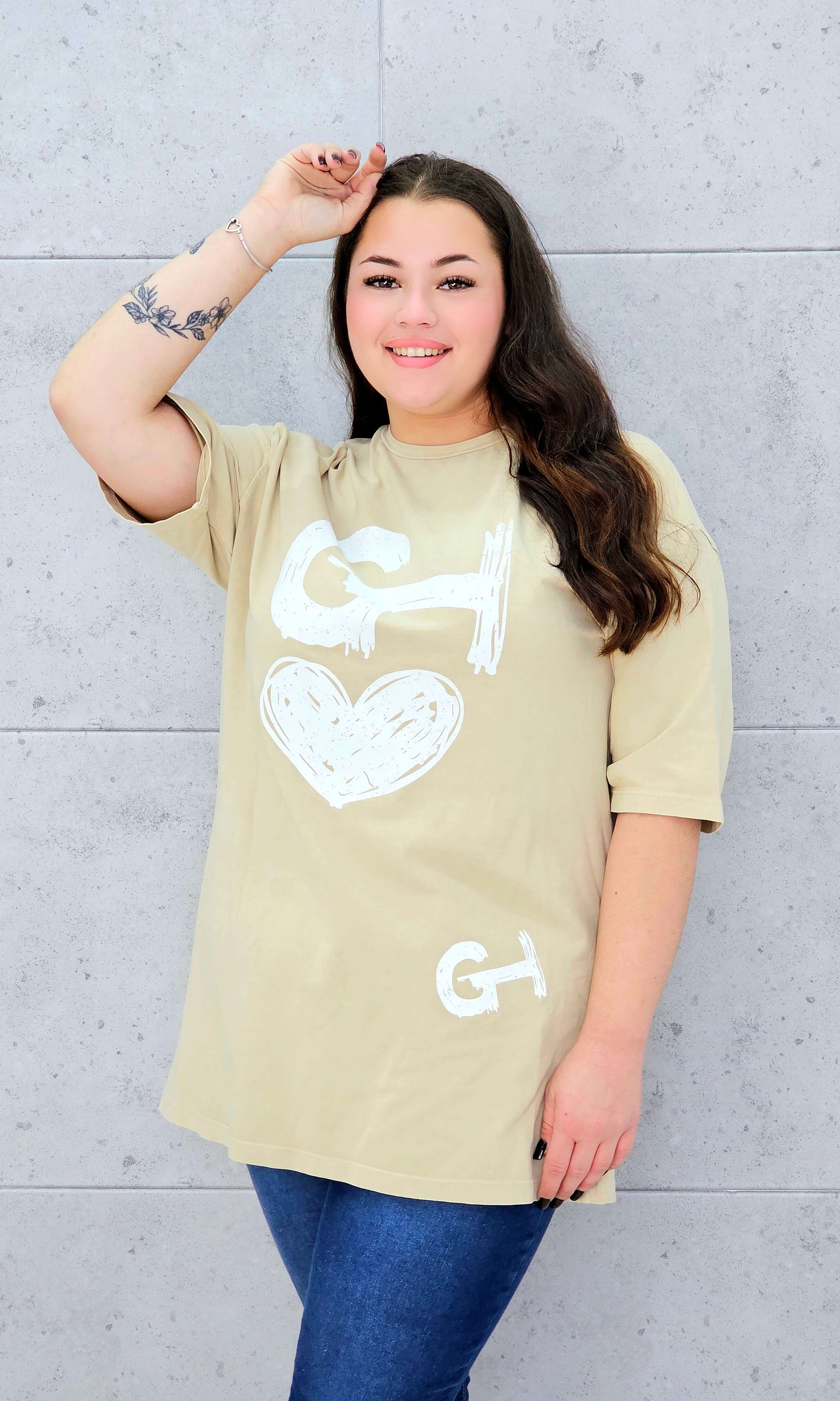 Wyjątkowa Bluzka z Artystycznym Nadrukiem - w 4 kolorach Stylowa XL