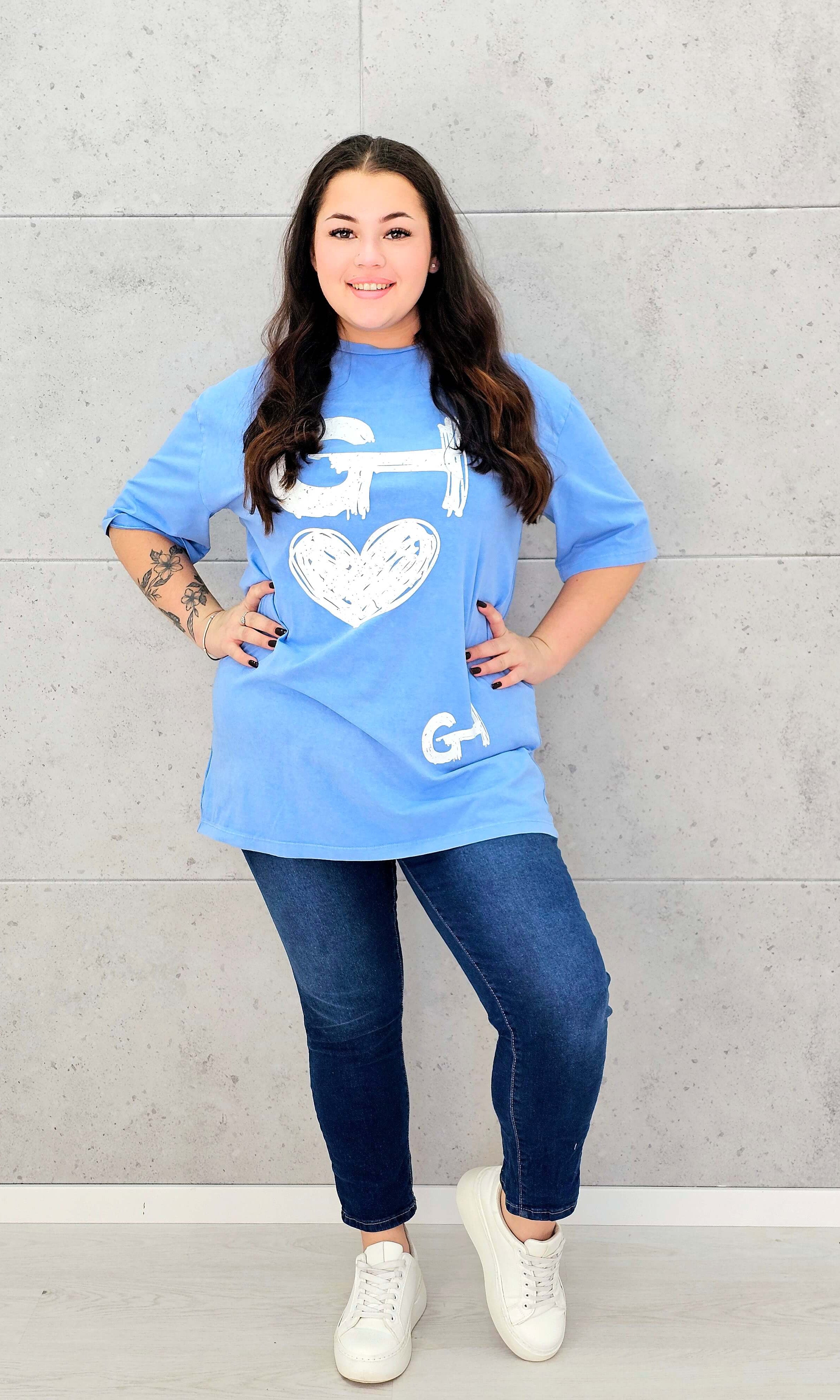 Wyjątkowa Bluzka z Artystycznym Nadrukiem - w 4 kolorach Stylowa XL