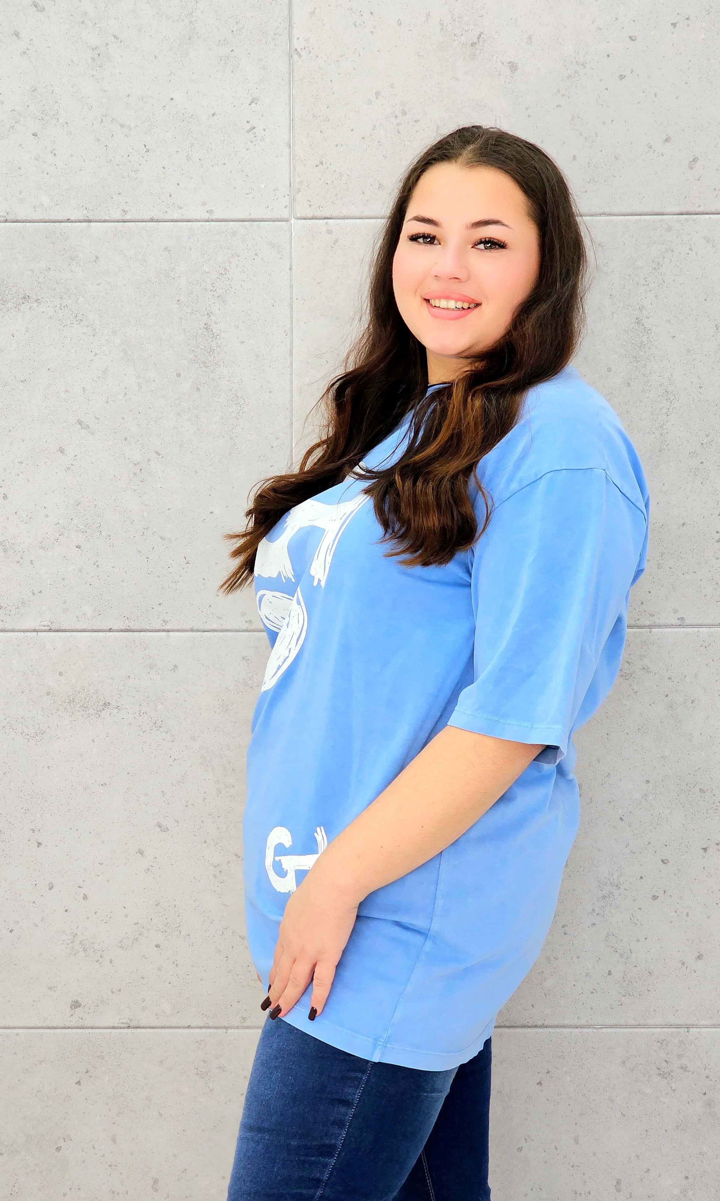 Wyjątkowa Bluzka z Artystycznym Nadrukiem - w 4 kolorach Stylowa XL