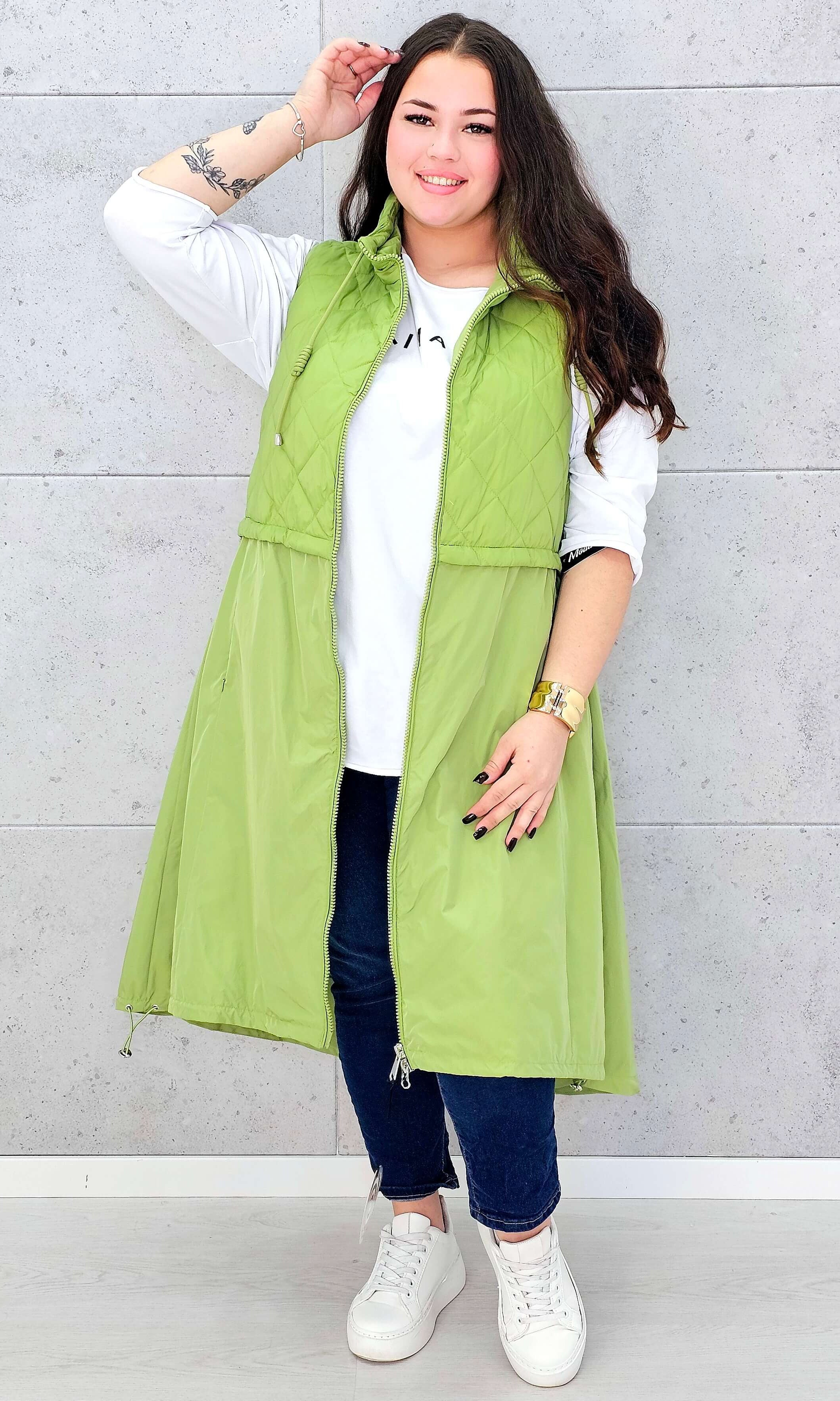 Kamizelka plus size długa z pikowaną górą – kolor i styl na chłodniejsze dni Stylowa XL