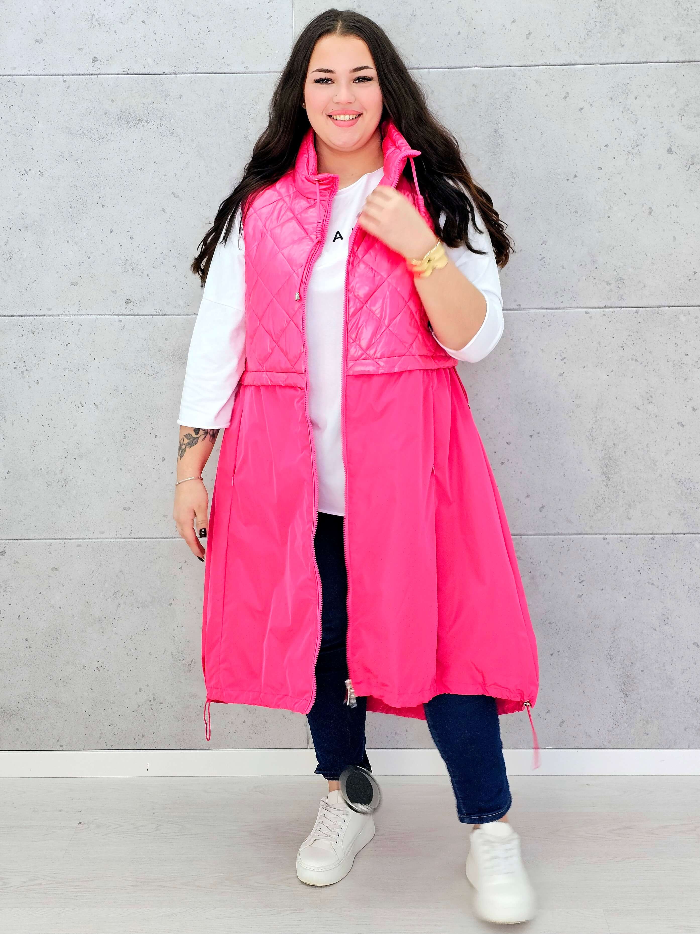 Długa kamizelka z pikowaną górą Stylowa XL