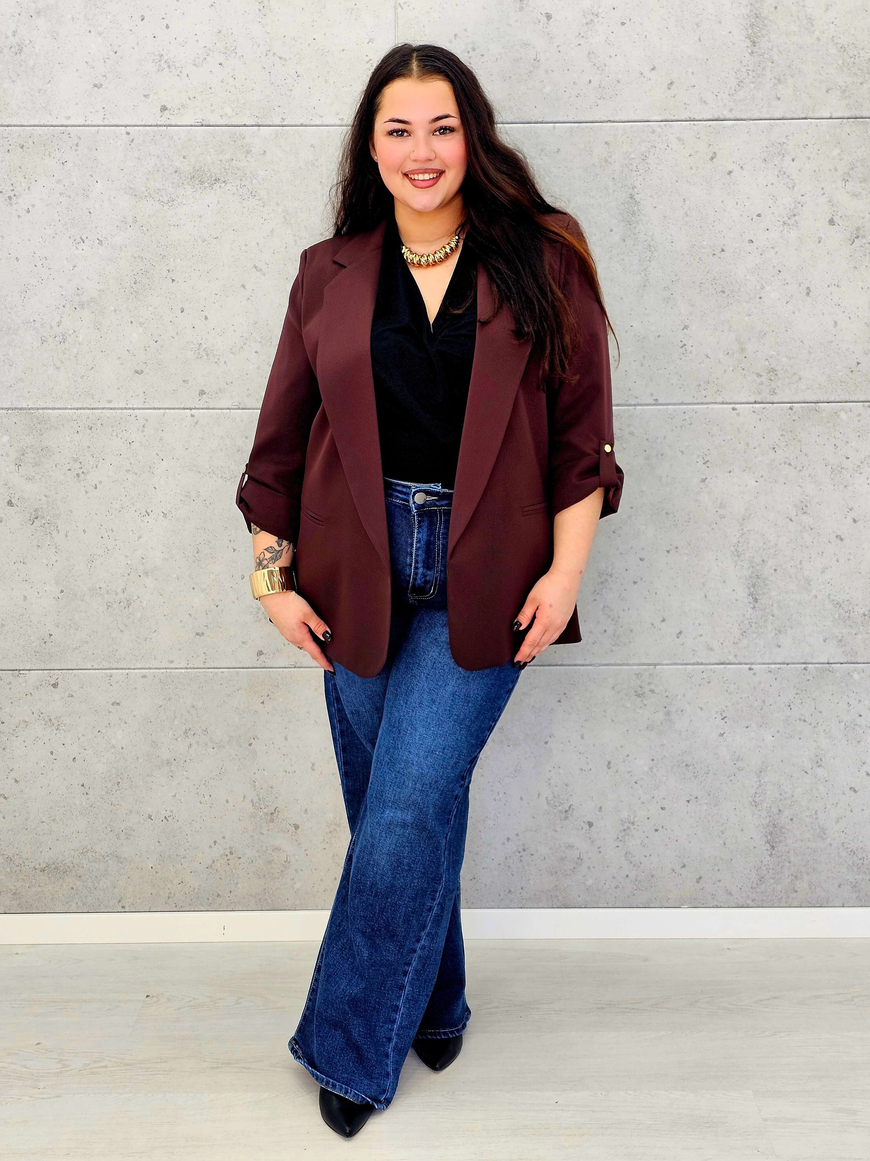 Marynarka bordowa w całości