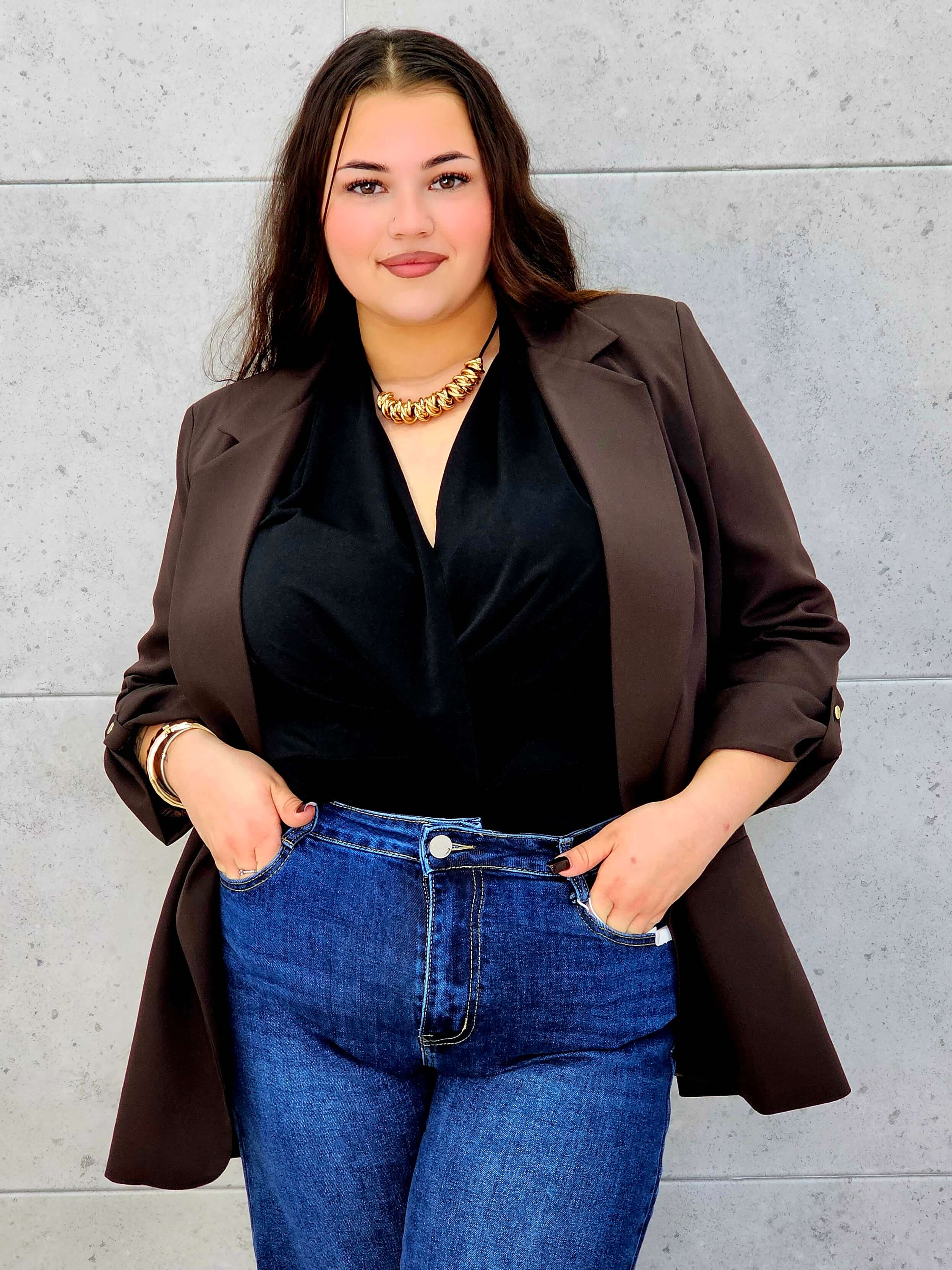 Marynarka czekoladowa cała