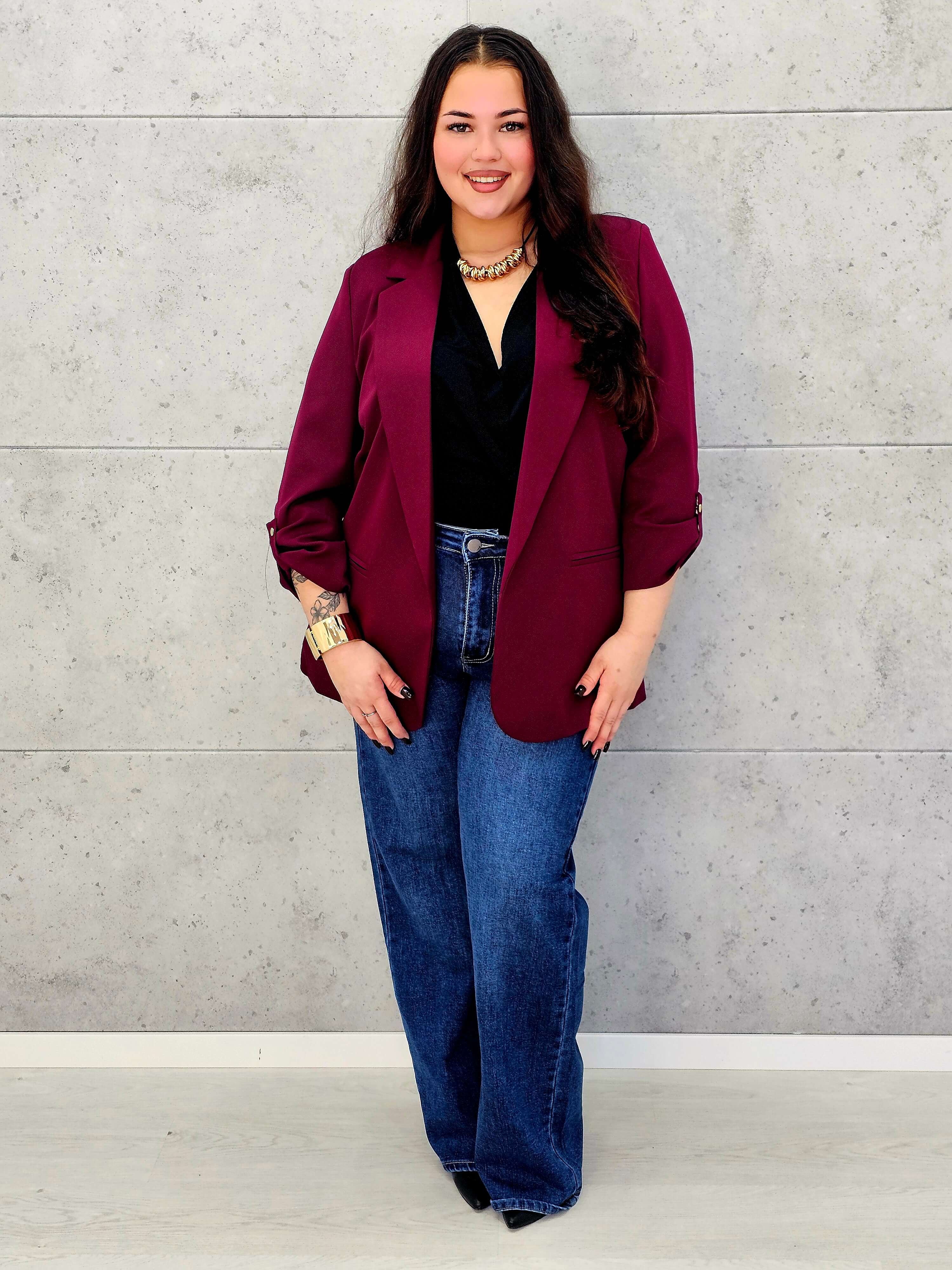 Marynarka bordowa w całości