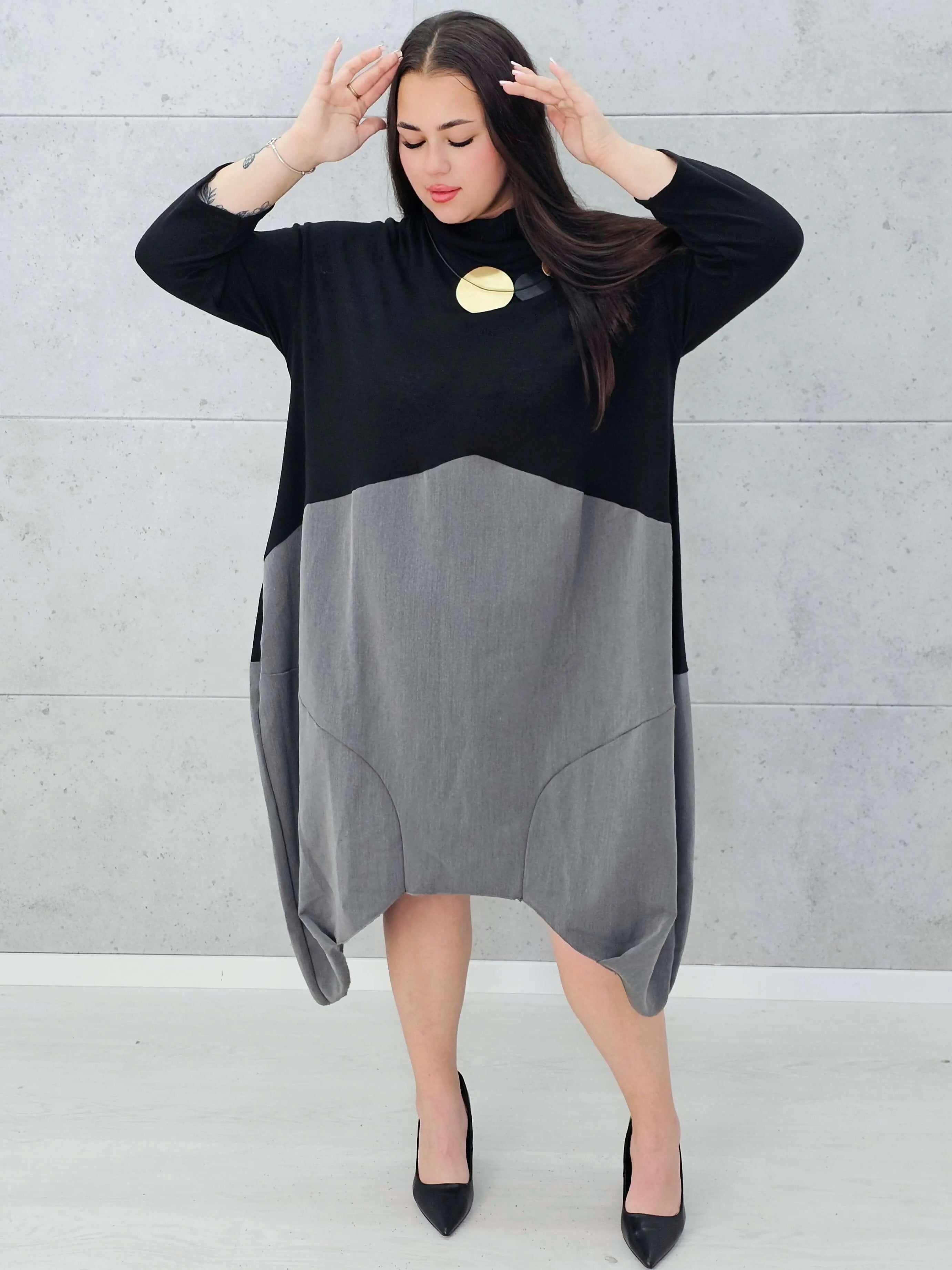 Asymetryczna sukienka z efektem 2w1 Stylowa XL