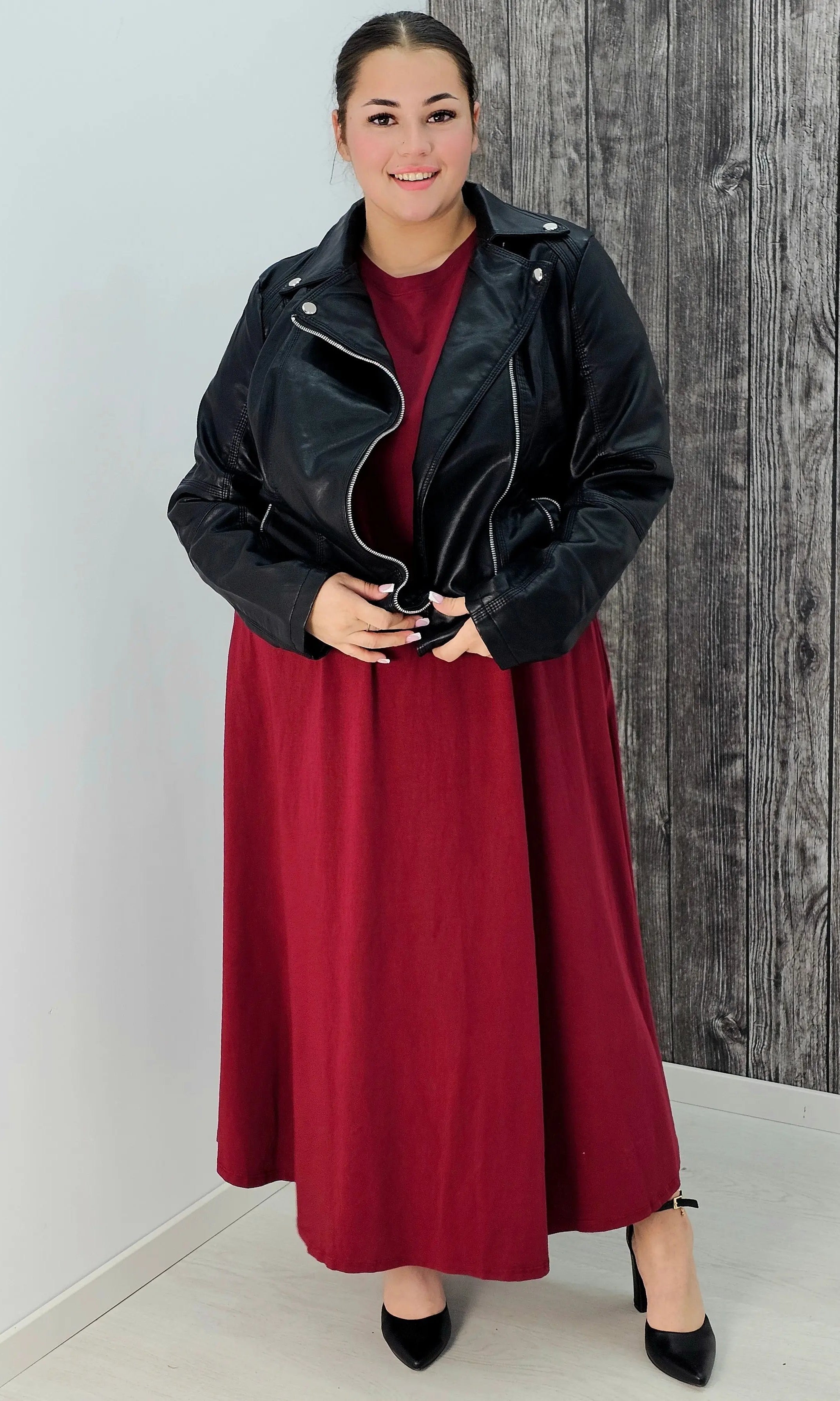 Bawełniana sukienka maxi z falbankami Stylowa XL