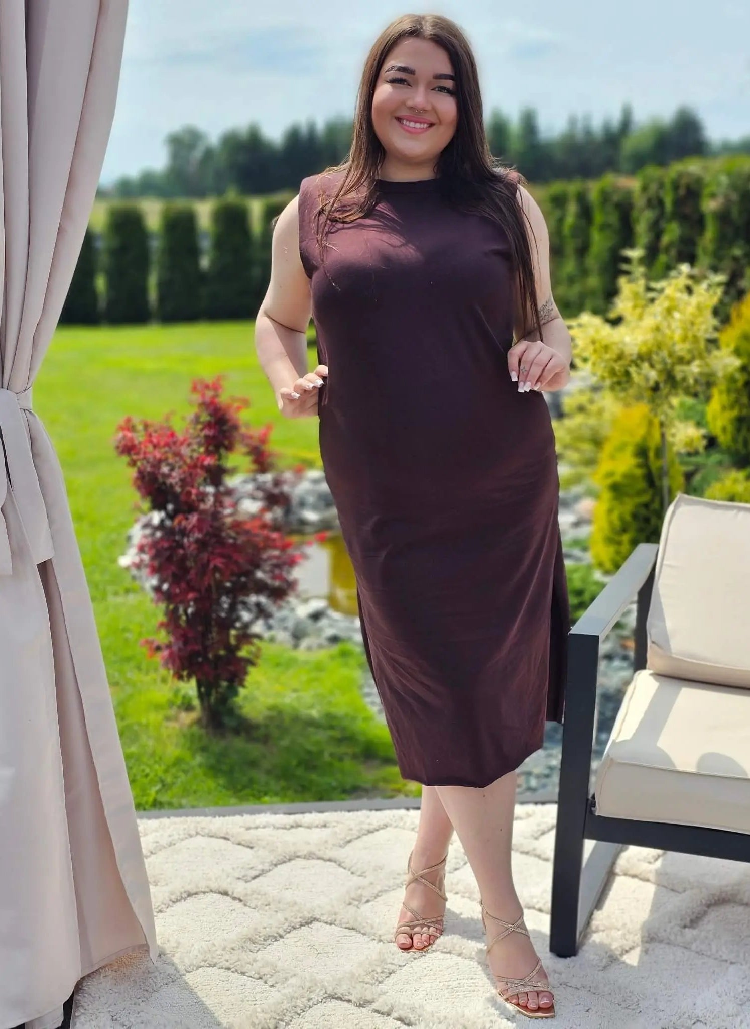 Bawełniana sukienka midi Stylowa XL