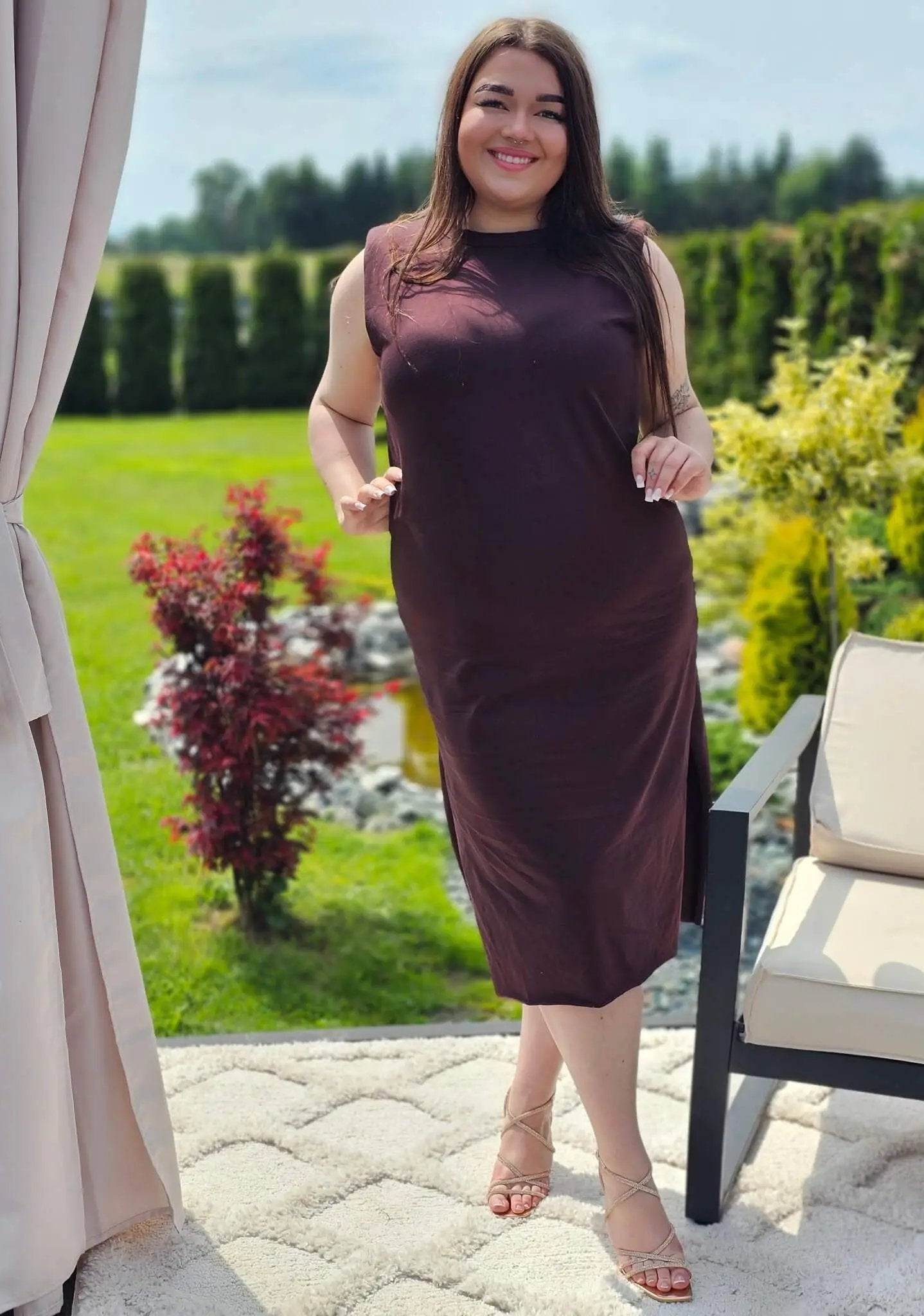Bawełniana sukienka midi Stylowa XL