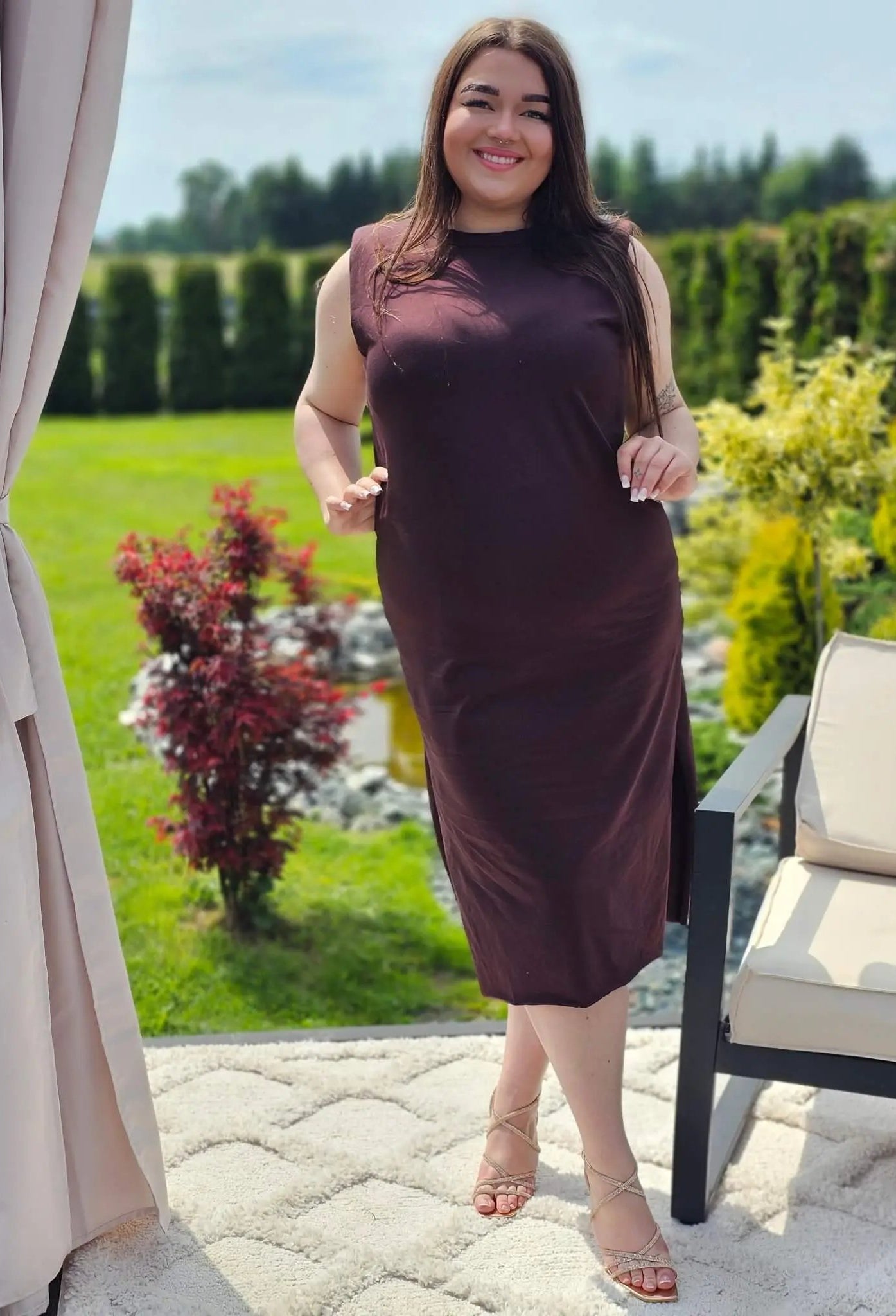 Bawełniana sukienka midi Stylowa XL