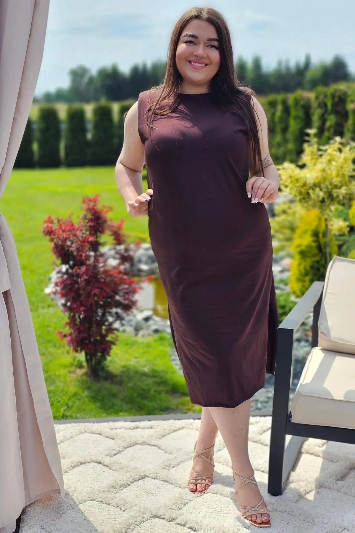 Bawełniana sukienka midi Stylowa XL
