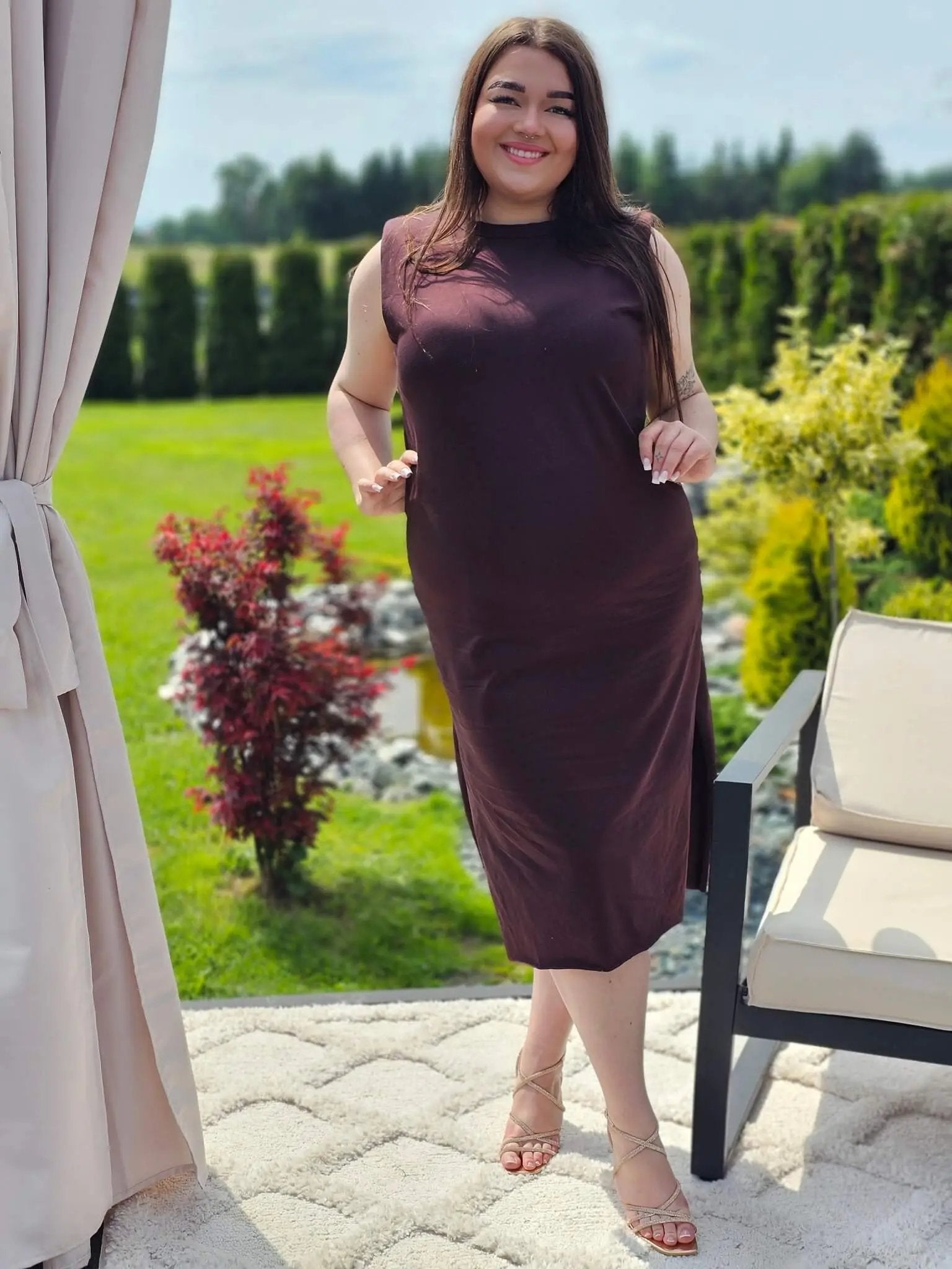 Bawełniana sukienka midi Stylowa XL