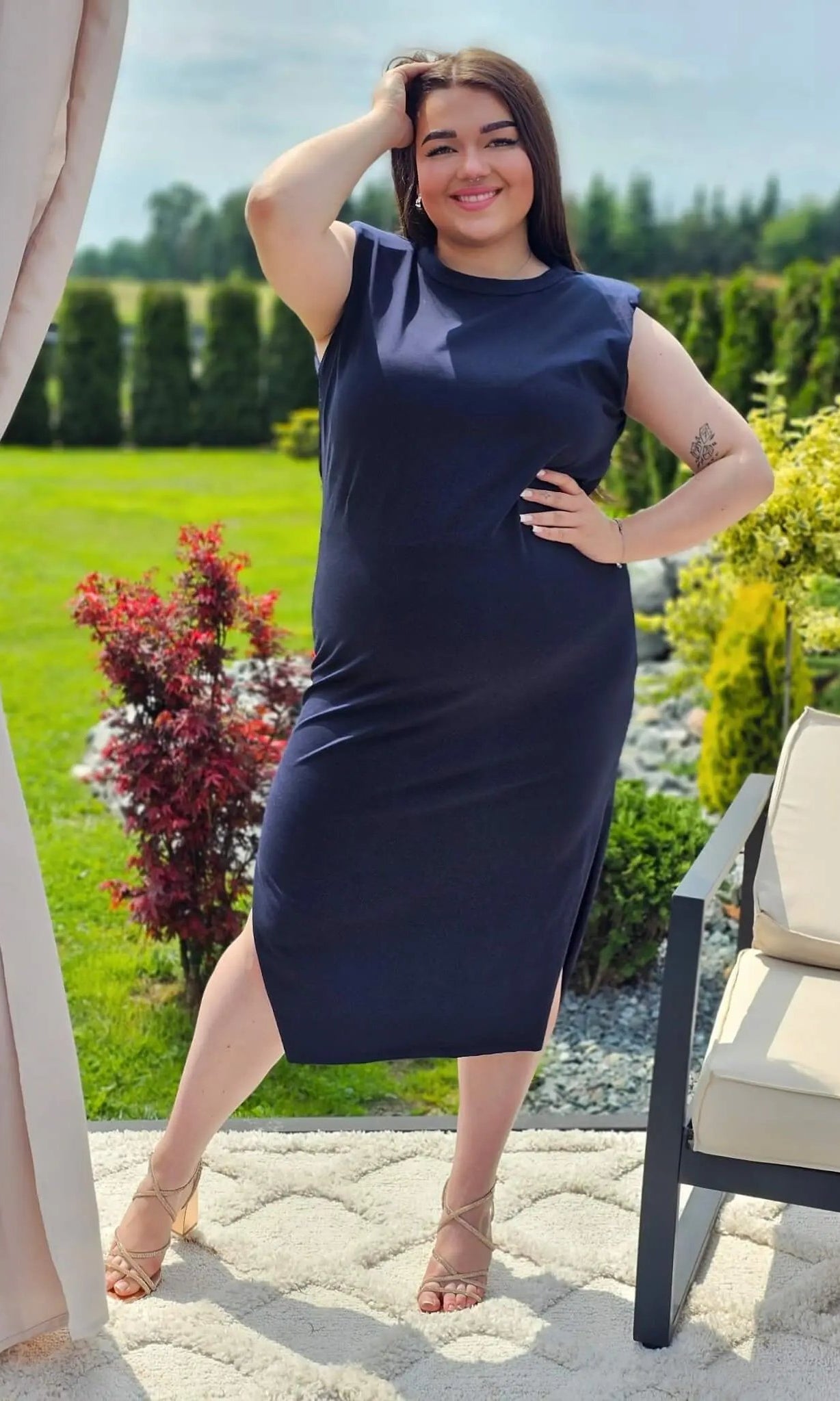 Bawełniana sukienka midi Stylowa XL