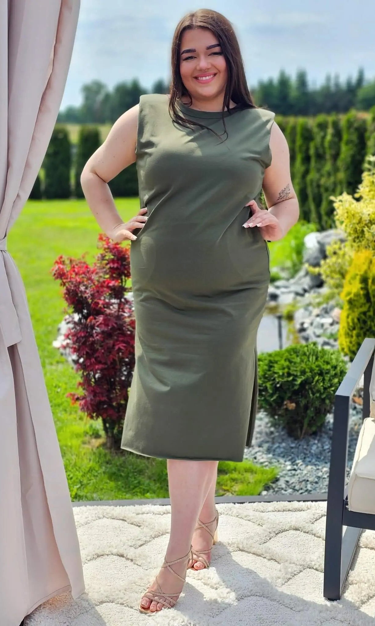 Bawełniana sukienka midi Stylowa XL