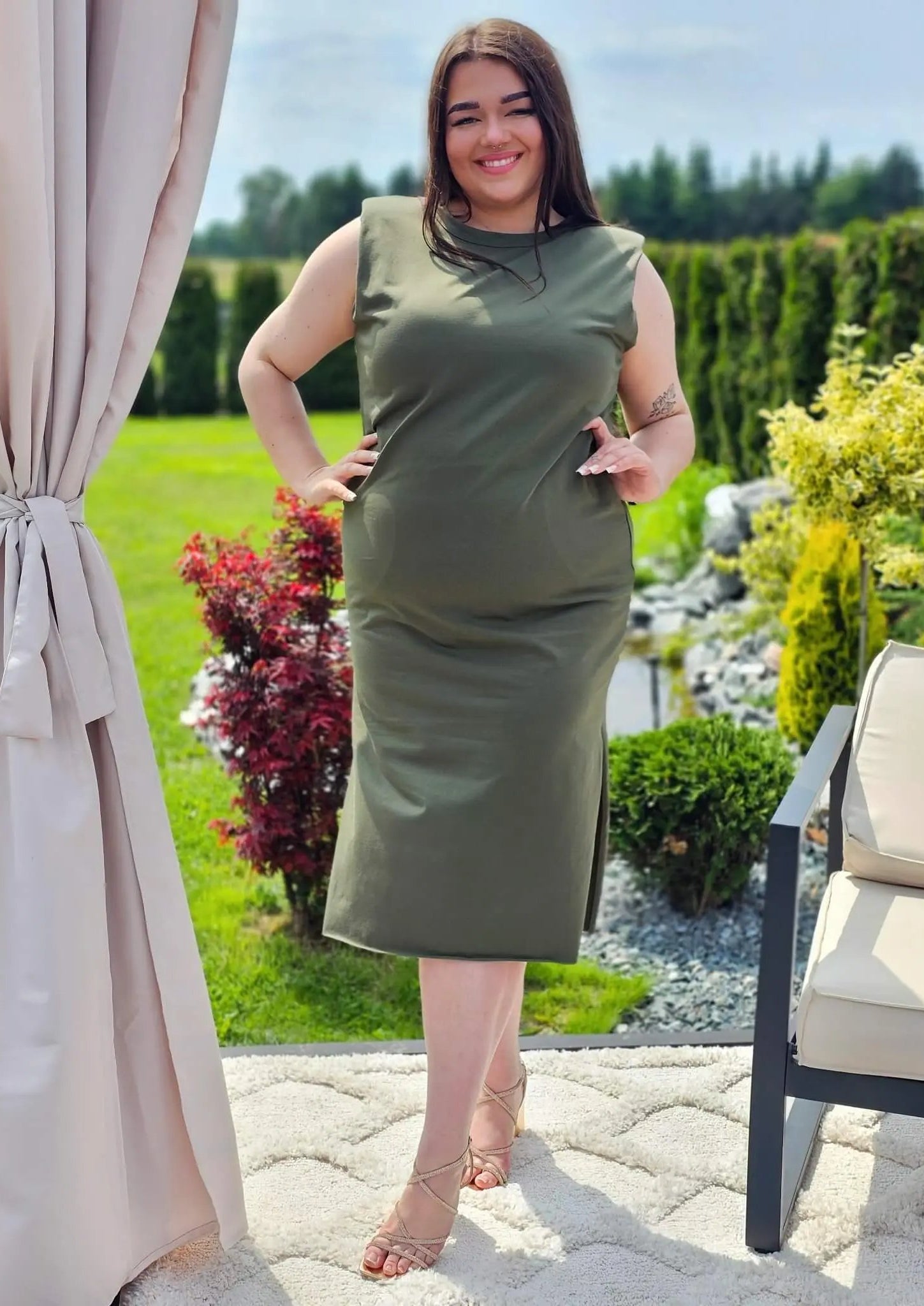 Bawełniana sukienka midi Stylowa XL