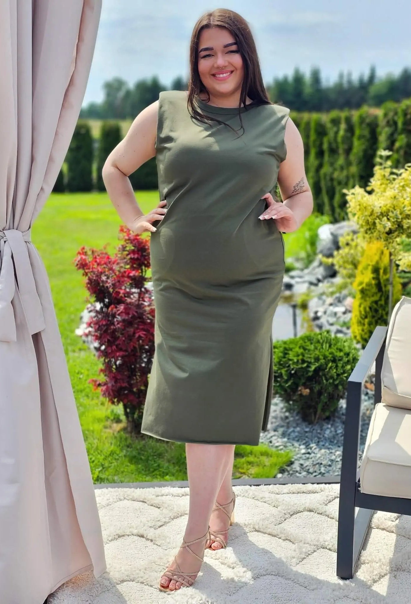 Bawełniana sukienka midi Stylowa XL