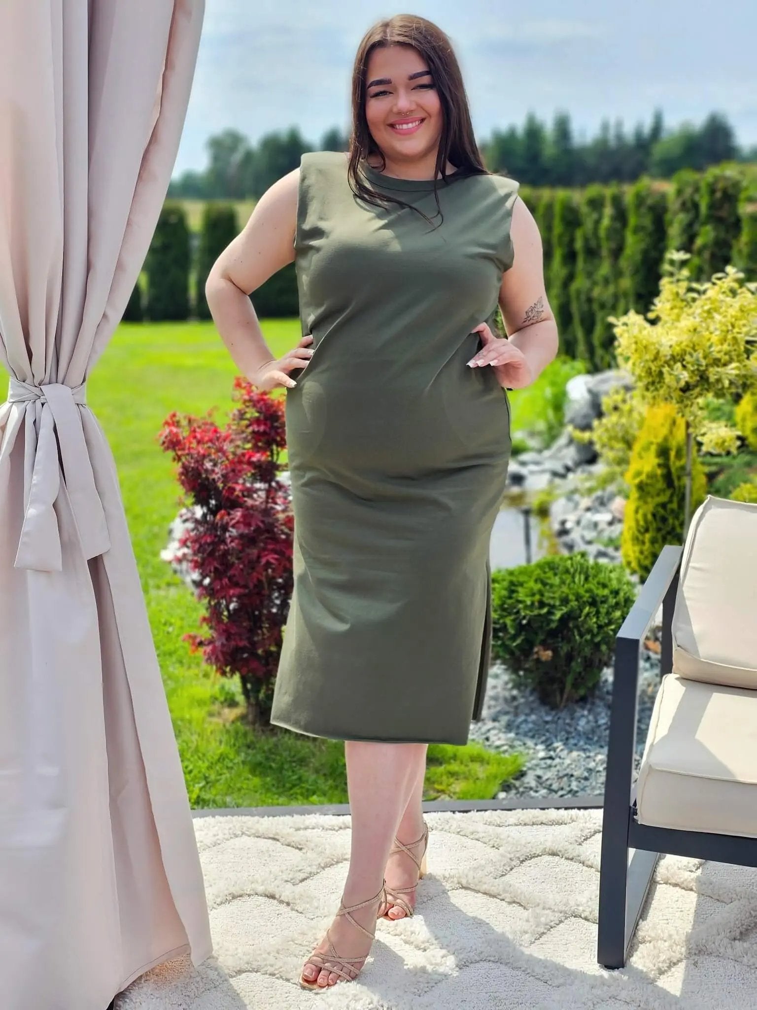 Bawełniana sukienka midi Stylowa XL