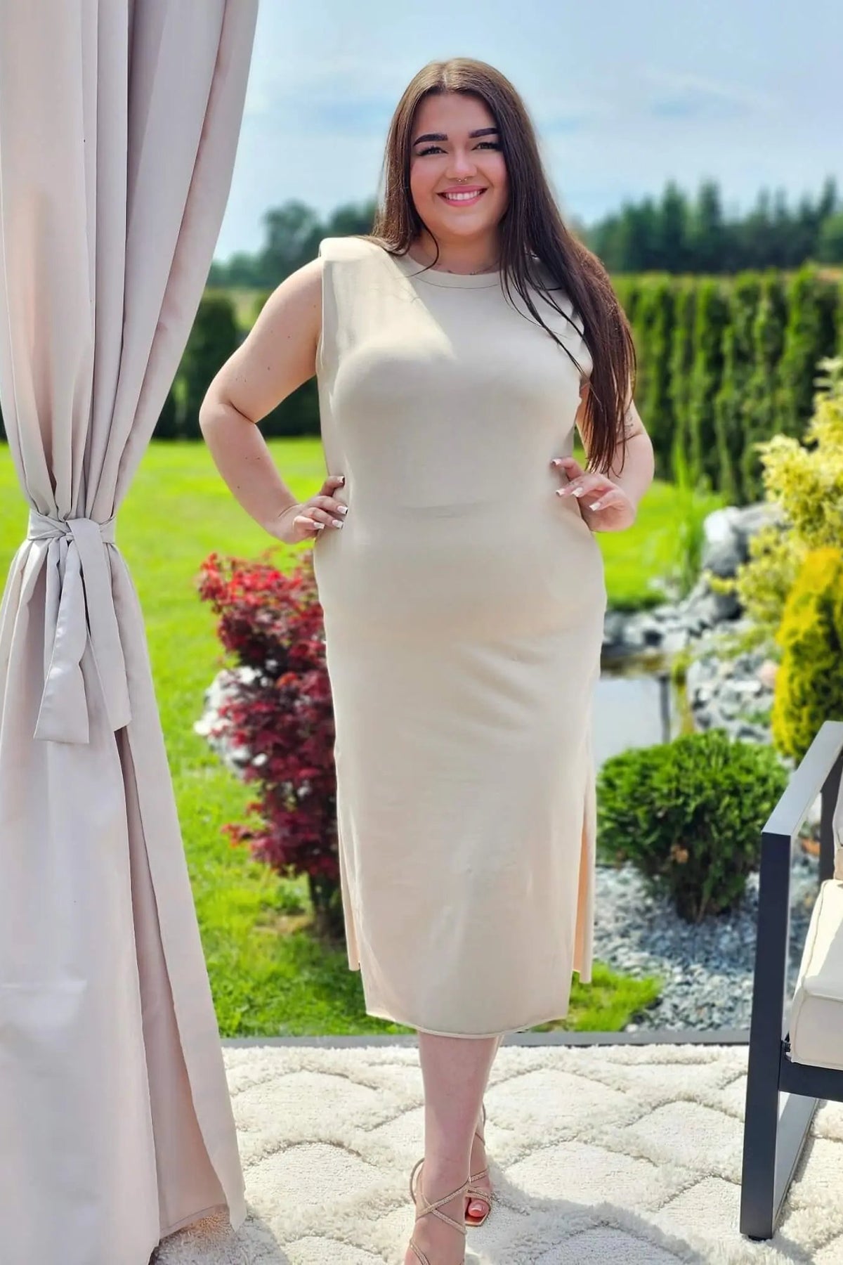 Bawełniana sukienka midi Stylowa XL